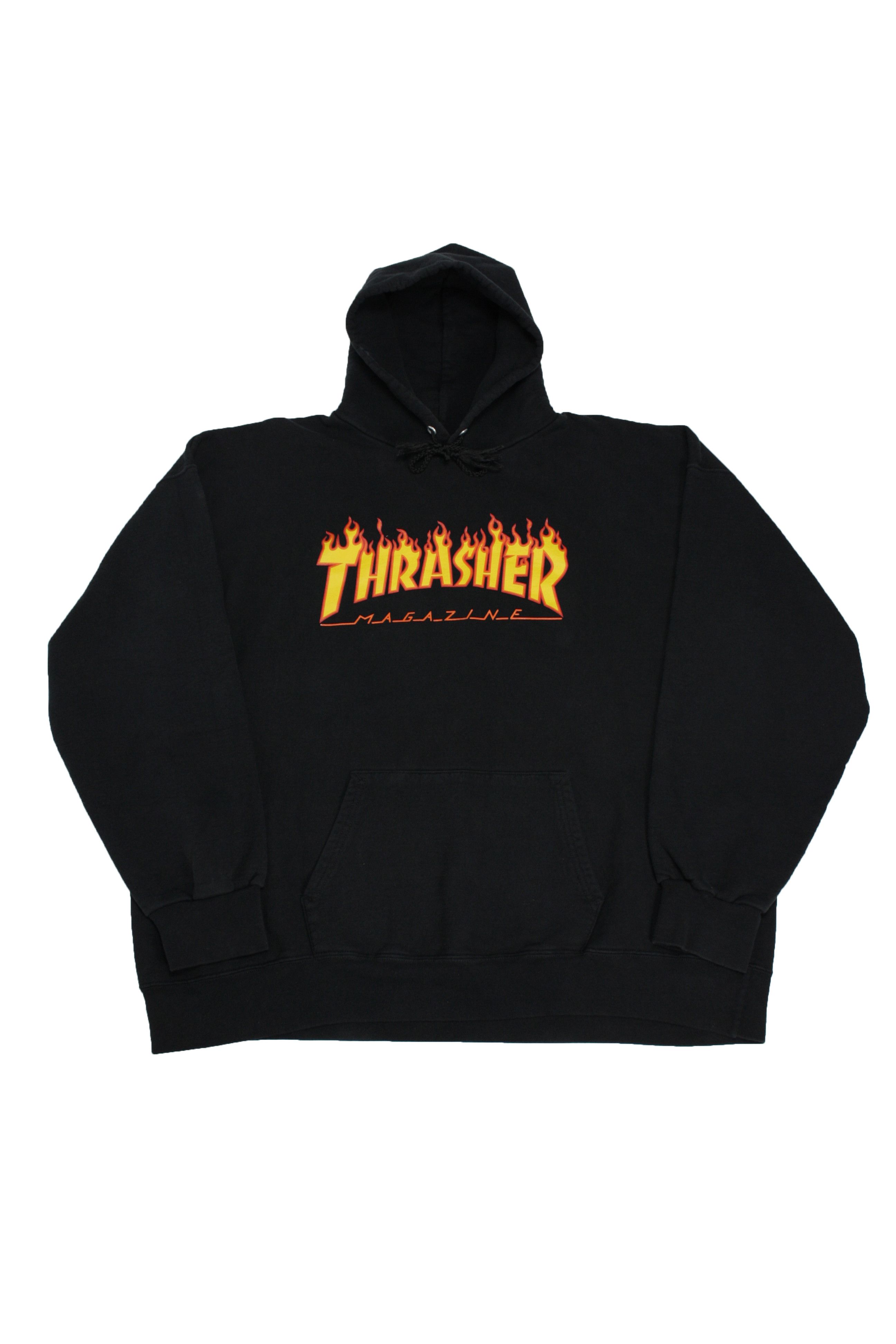 Thrasher × Vintage Thrasher Magazine Washed Pullover Flame Hoodie Size US XL / EU 56 / 4 - 1 Thumbnail