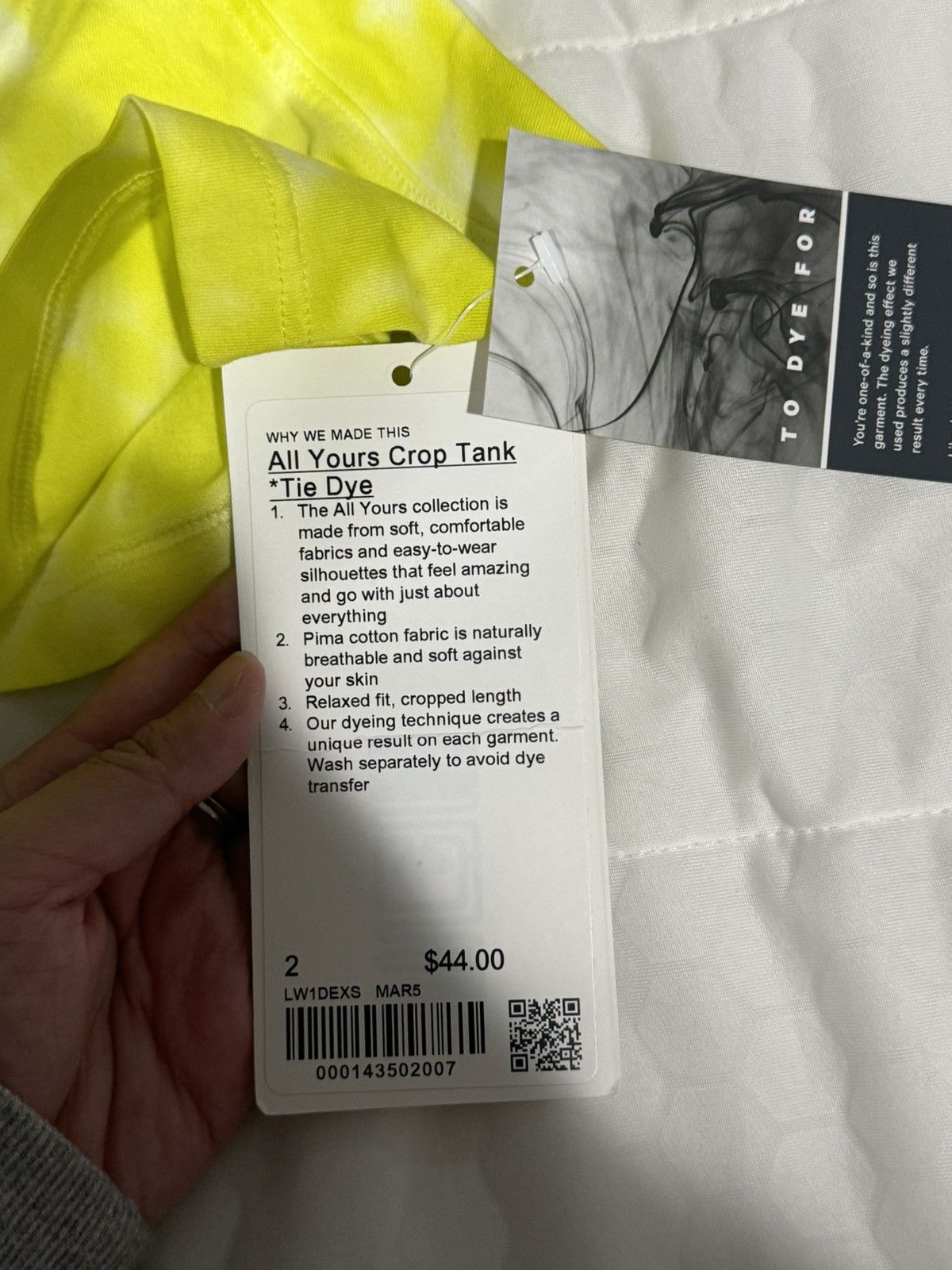 Lululemon NWT Lululemon All Yours Cropped Tank Tie Dye Size XS / US 0-2 / IT 36-38 - 3 Thumbnail