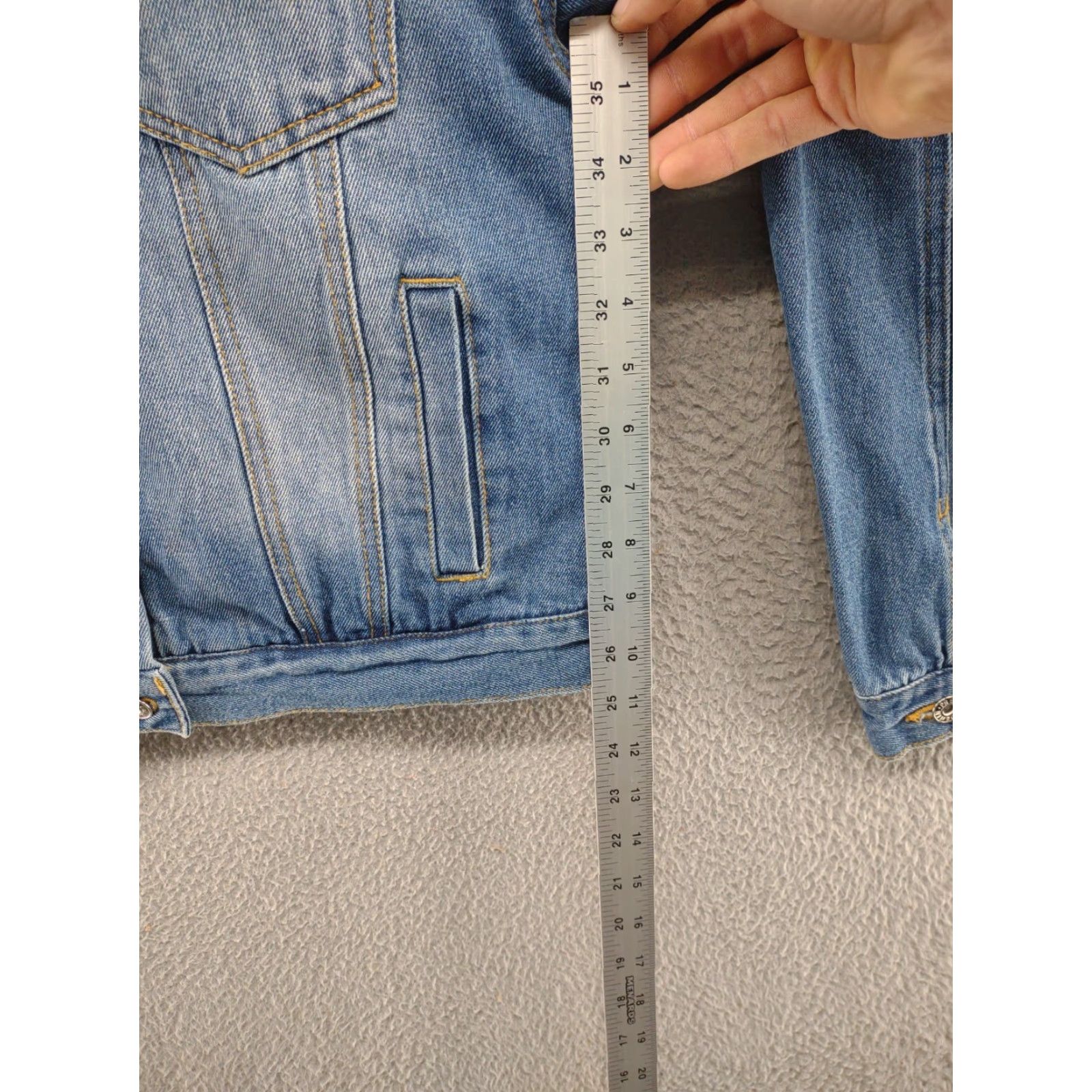 Denime Love Tree Denim Sherpa Lined Jacket Women's Size M Blue Bomber Jacket Mens? Size M / US 6-8 / IT 42-44 - 7 Thumbnail