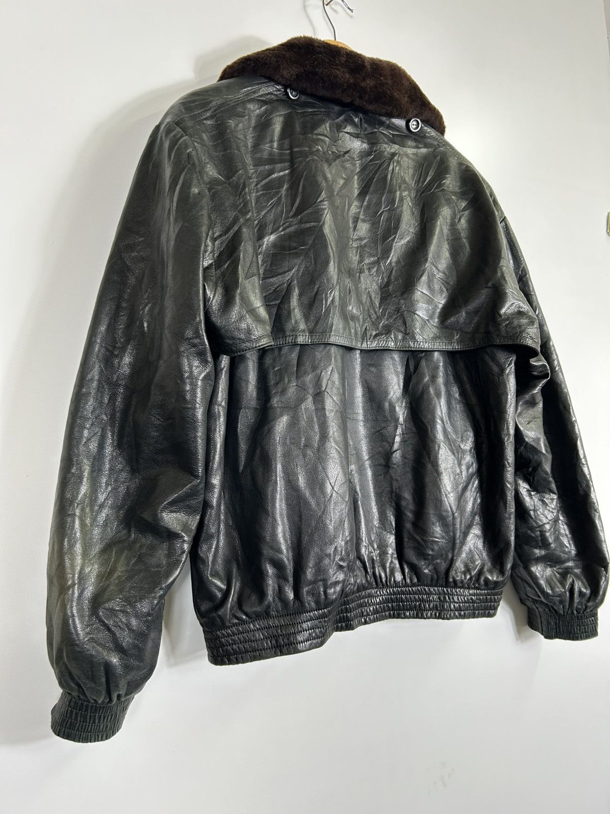 Leather ⚡️Vintage David Goodman Fur Collar Faded Leather Jacket Size US M / EU 48-50 / 2 - 13 Thumbnail