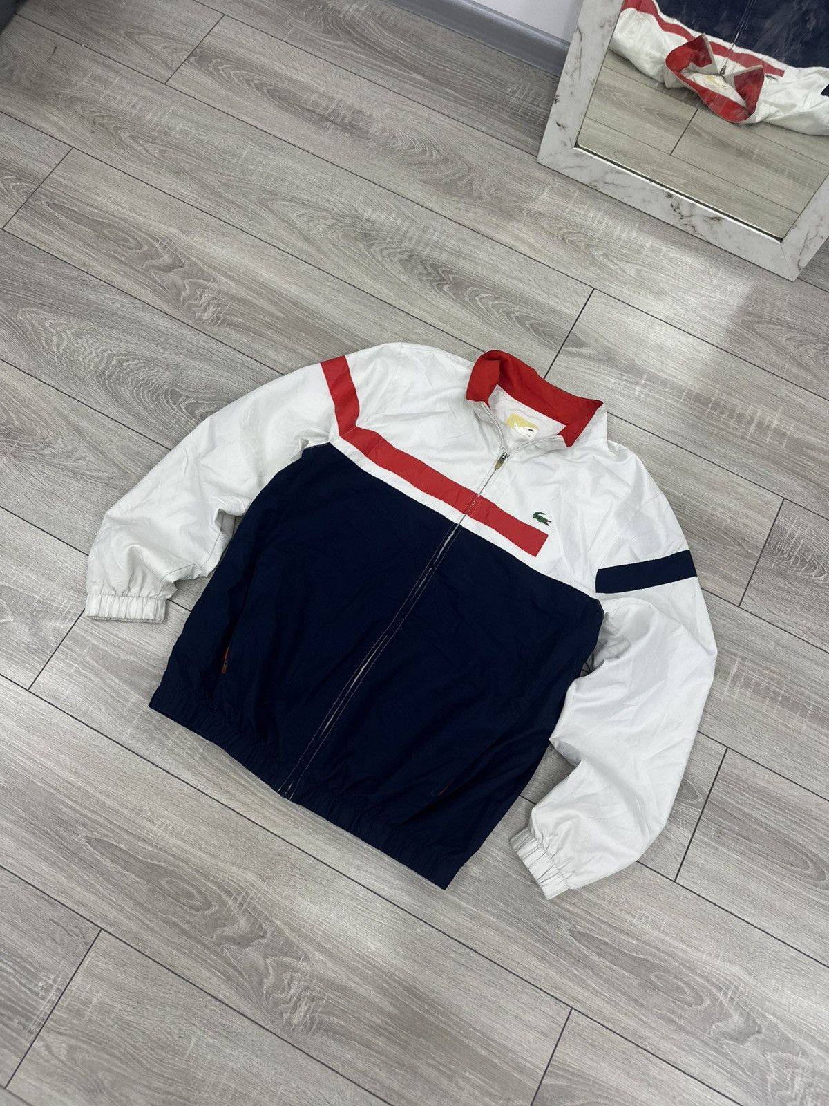 Lacoste Lacoste White Vintage Nylon Track Jacket Drill Y2K Size US XL / EU 56 / 4 - 4 Thumbnail