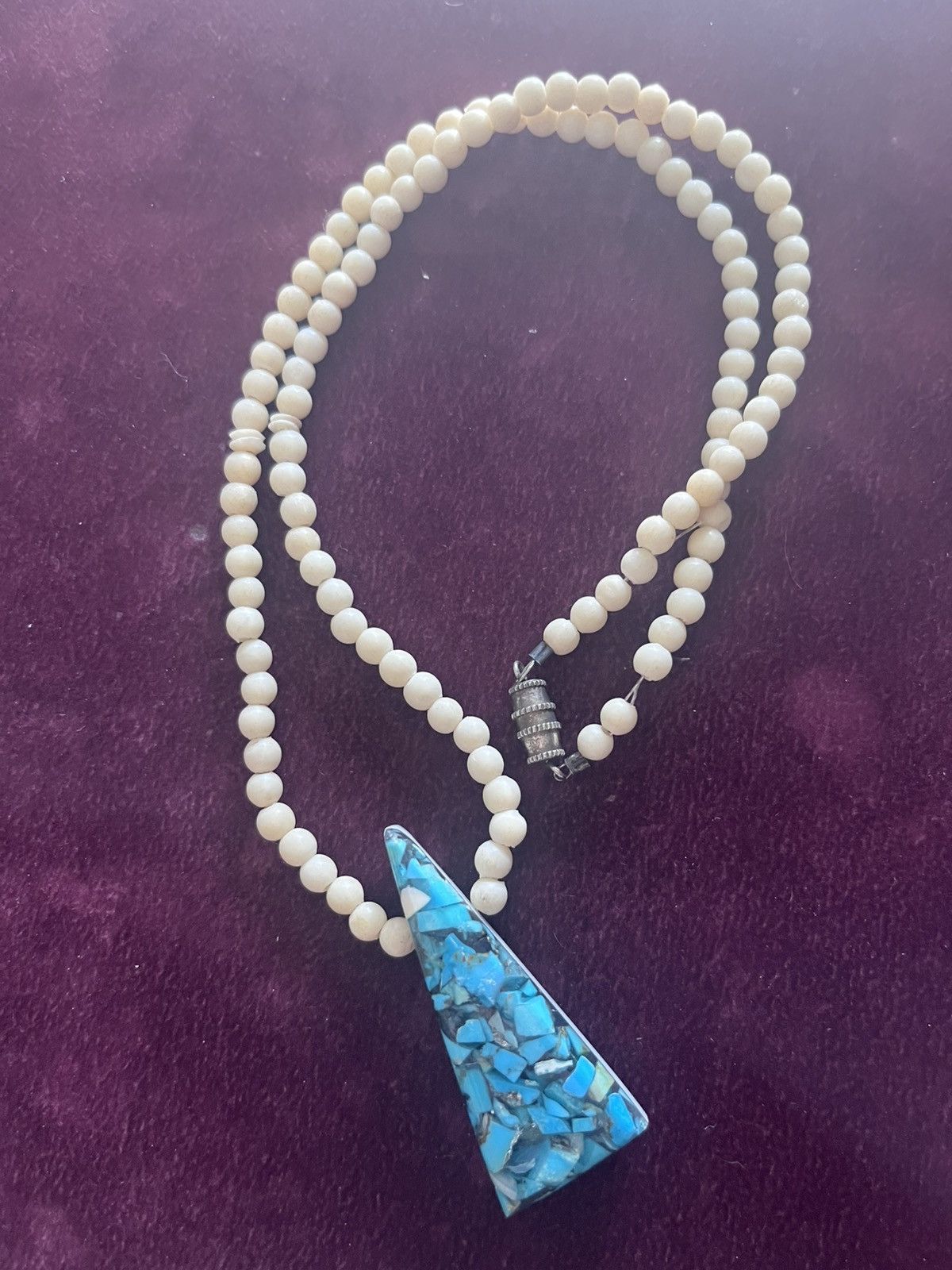 Other Vintage Native American Mosaic Turquoise Triangle Necklace Size ONE SIZE - 1 Thumbnail