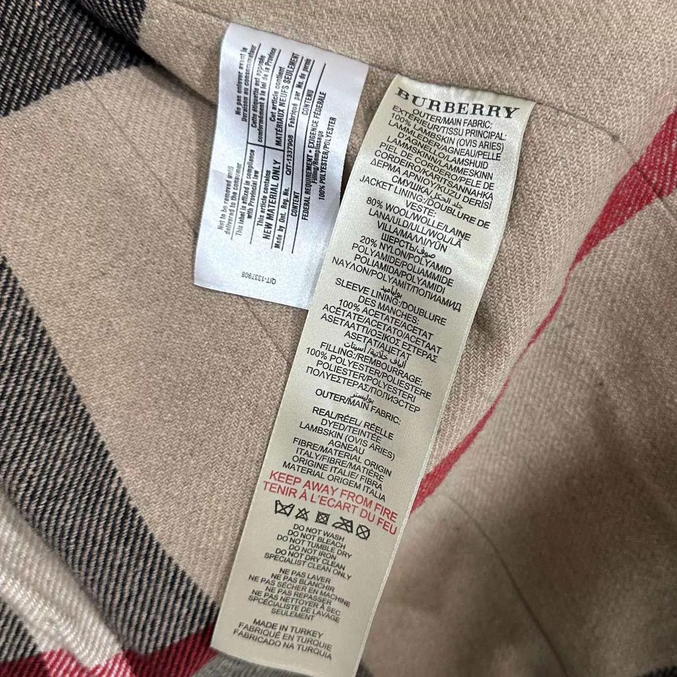 Burberry women's Burberry Vintage DB Yellowed Lambskin Coat UK6 95N Size XS / US 0-2 / IT 36-38 - 6 Thumbnail
