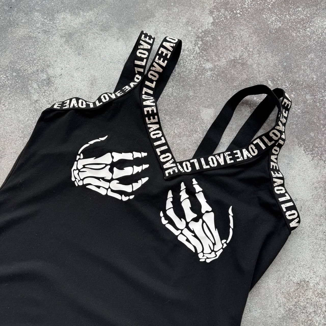 If Six Was Nine × Japanese Brand × Vintage Y2K Gothic Skeleton Boobs Affliction Vibe Tank Top Size L / US 10 / IT 46 - 2 Thumbnail