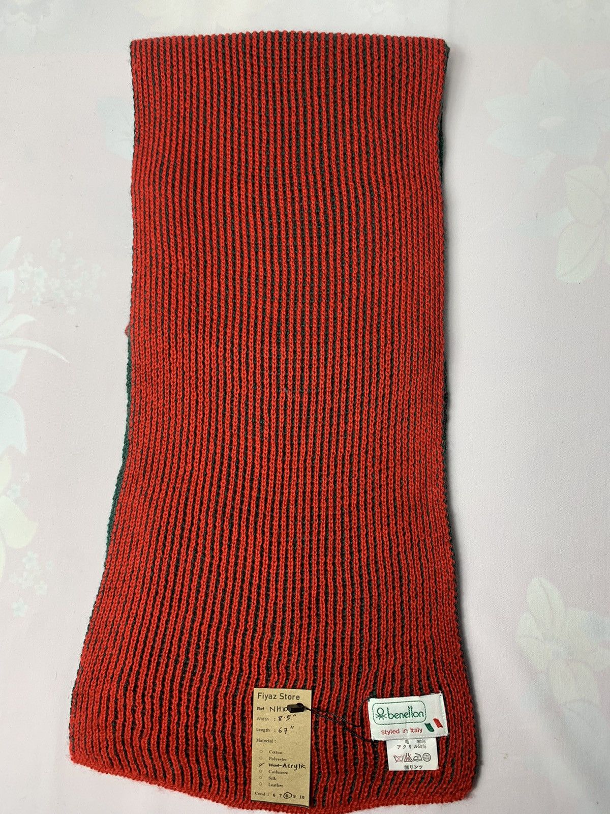 Vintage Benetton Scarf / Muffler / Neckwear Size ONE SIZE - 2 Thumbnail