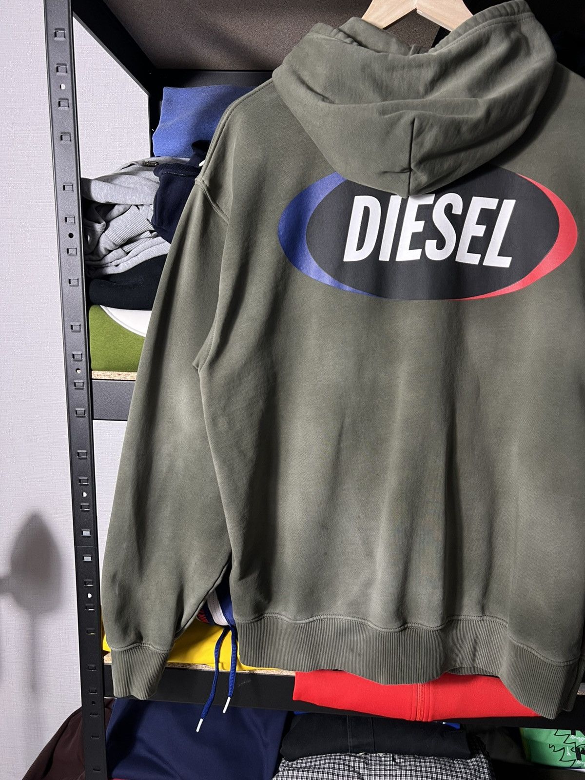Diesel 🔥NWT Diesel Smile in Life Washed Logo Hoodie Olive Green L Size US L / EU 52-54 / 3 - 5 Thumbnail