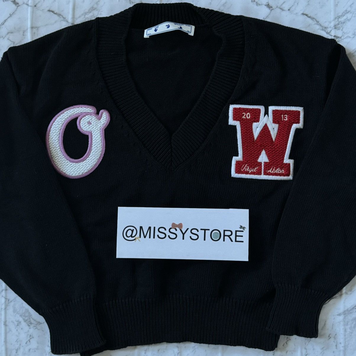 Off-White Off White Black Boxy Sweater Jumper Knitwear Embroidered Size M / US 6-8 / IT 42-44 - 14 Thumbnail
