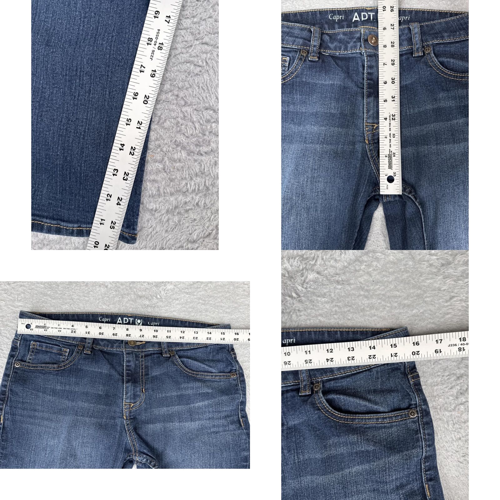 Apt. 9 Apt. 9 Womens Capri Jeans 8 Mid Rise Stretch Denim Embroidered Studded Blue 31x26 Regular Pocket 5-Pocket Size 30" / US 8 / IT 44 - 8 Thumbnail