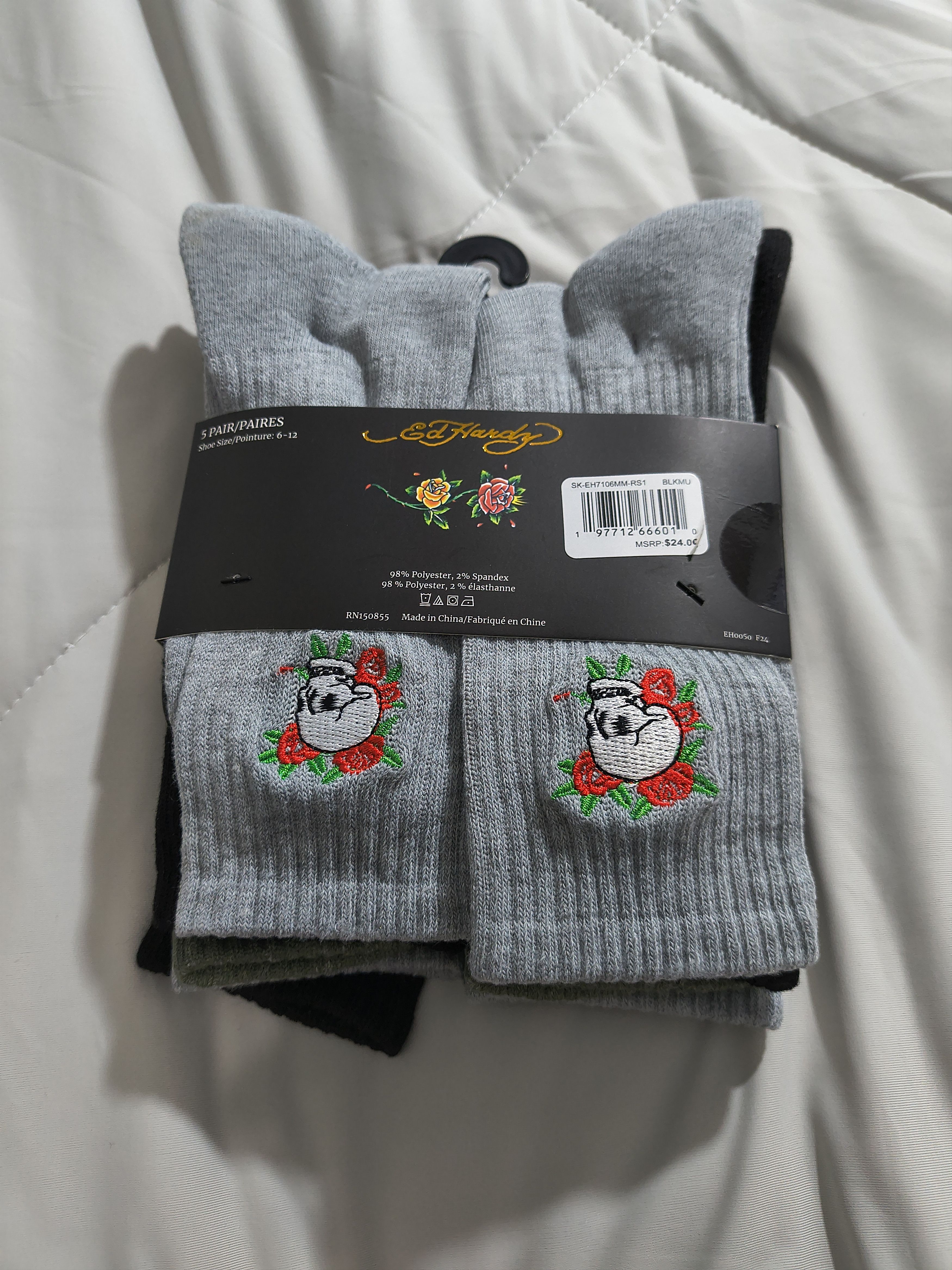 Ed Hardy Ed hardy cushioned crew socks Size ONE SIZE - 2 Thumbnail