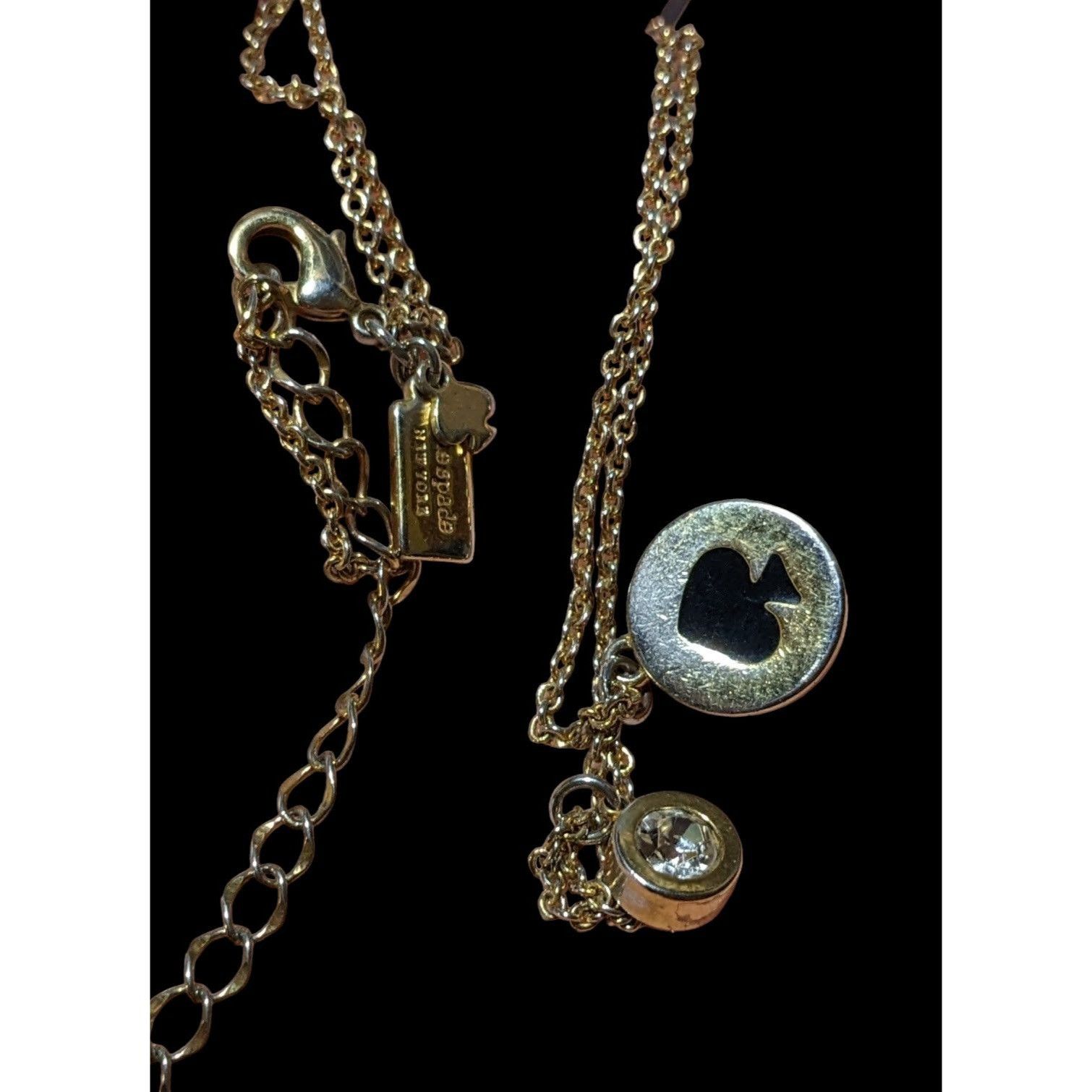 Kate Spade Kate Spade Spot The Spade Black And Gold Necklace Size ONE SIZE - 7 Thumbnail
