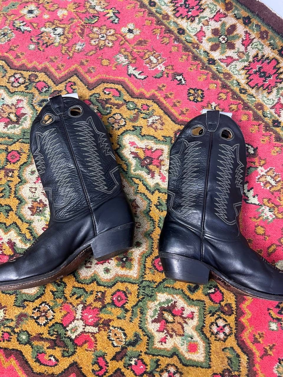 Vintage × Western Rise 90s Vintage Leather Cowboy Boots Western shoes USA Size US 10 / EU 43 - 6 Thumbnail