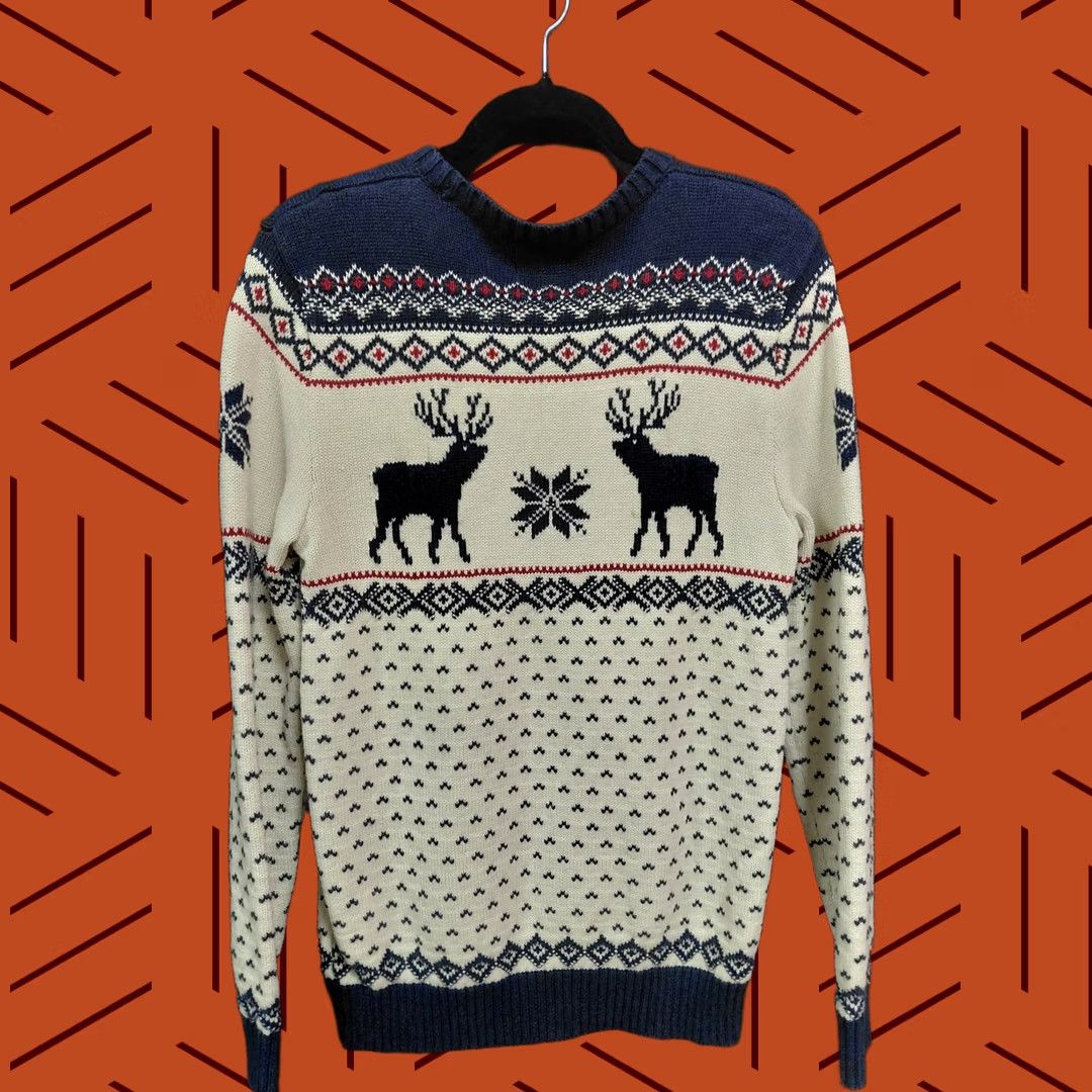 Polo Ralph Lauren Polo Ralph Lauren Reindeer Knit Sweater Blue Graphic Print Cotton,Wool Size XL Mens Pullover Crew NYLON? Size US XL / EU 56 / 4 - 1 Thumbnail