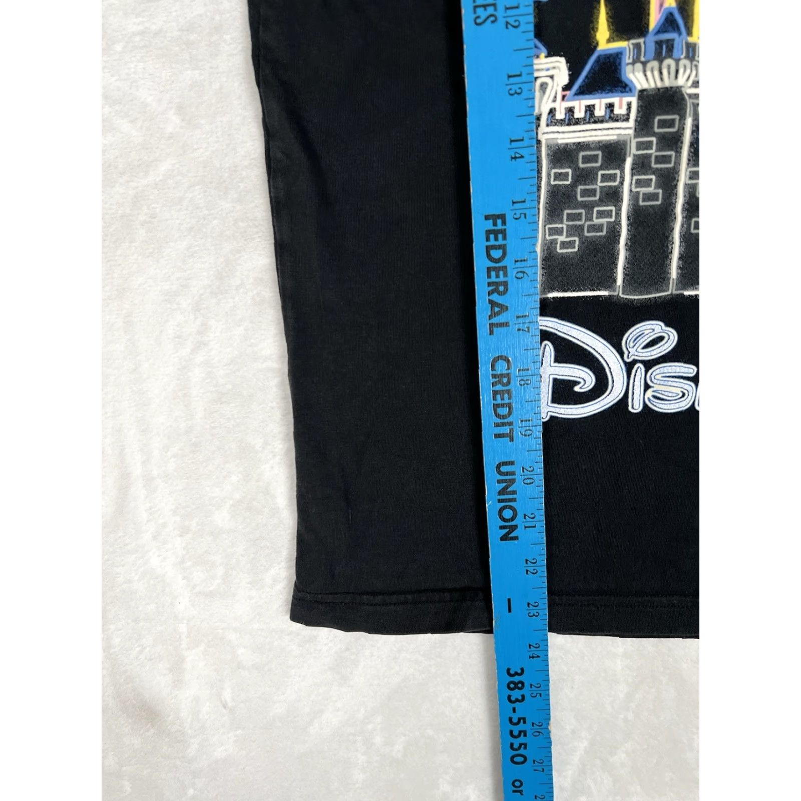 Disney VINTAGE Disney Hong Kong Disneyland T-Shirt Women’s M Black Cotton Pullover Short Sleeve Mickey Mouse Castle Neon 90s Cartoon Designer Womens Size M / US 6-8 / IT 42-44 - 5 Thumbnail