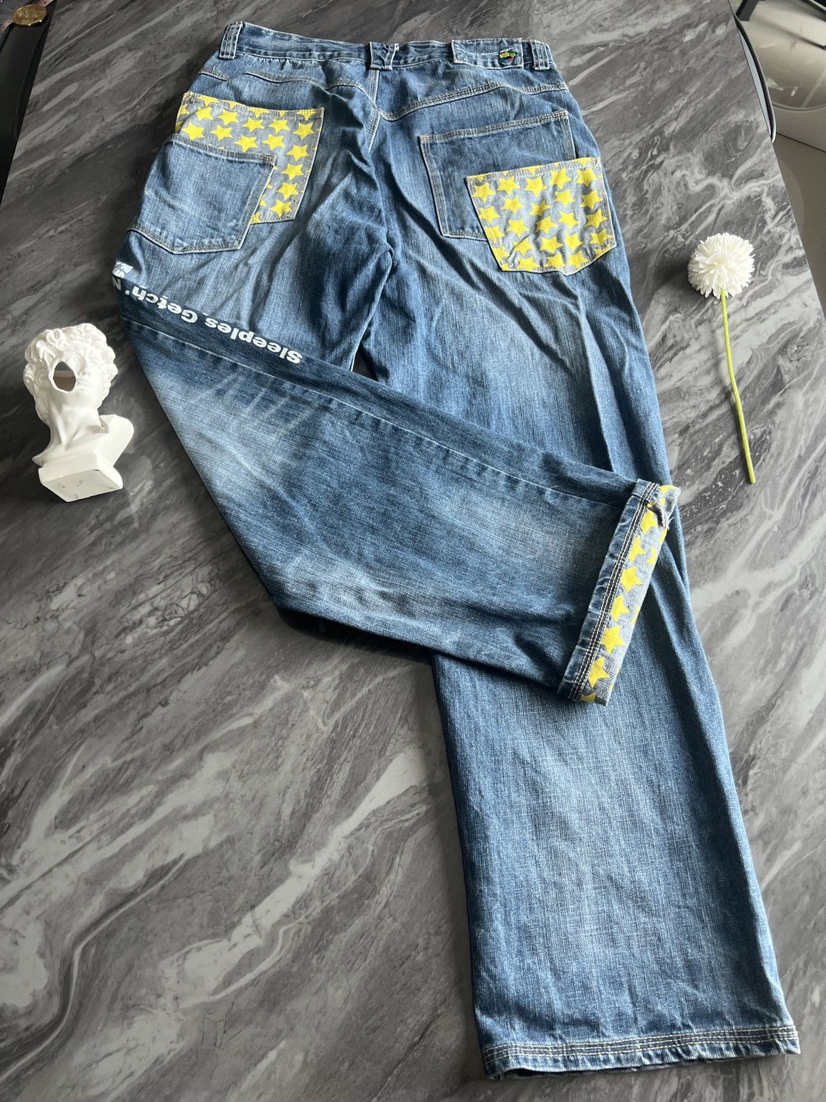 Japanese Brand Sleeples Gotch Night Back Fun All : Denim Star Inside Tips Size US 33 - 2 Thumbnail