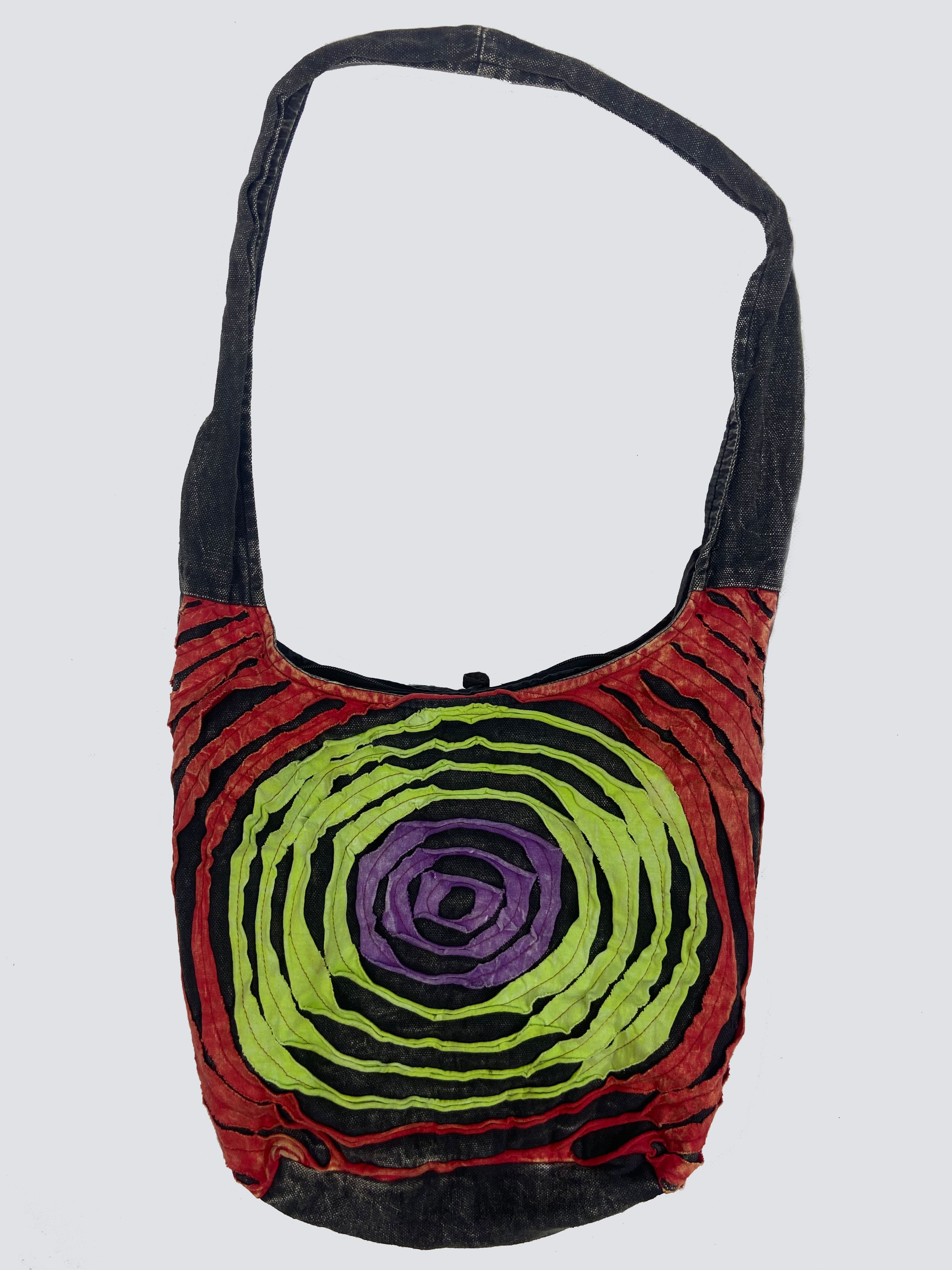 Vintage HANDMADE UPCYCLE AVANTGARDE TIE DYE RASTA TOTE BAG - № 6001 Size ONE SIZE - 2 Thumbnail