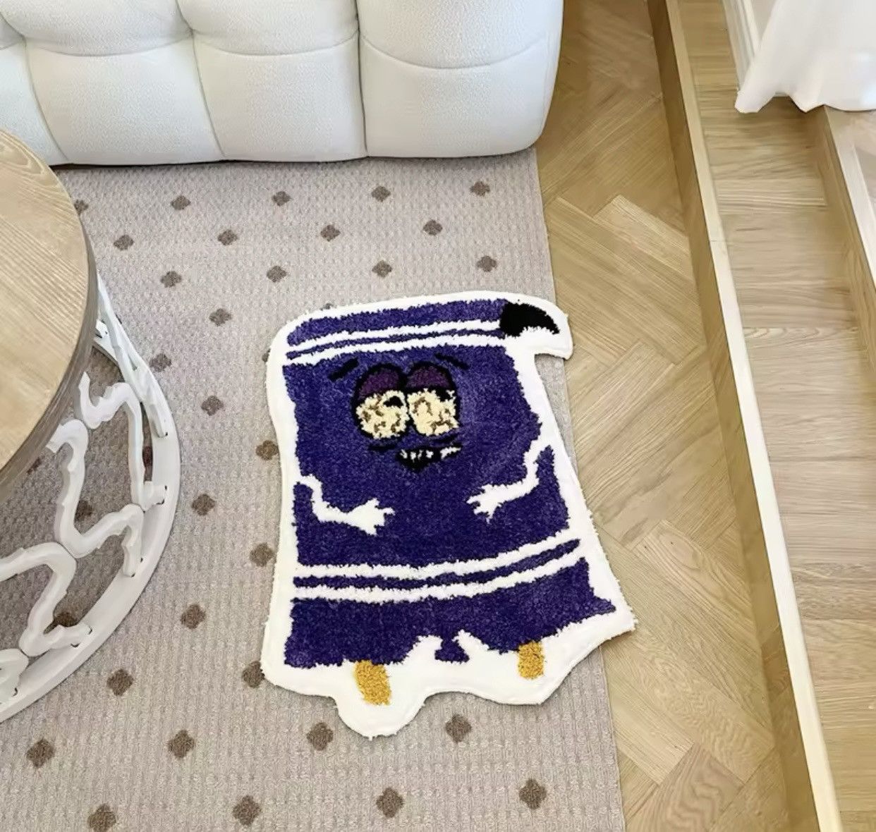 Vintage Purple Towel Doll Tufted Rug Size ONE SIZE - 3 Thumbnail