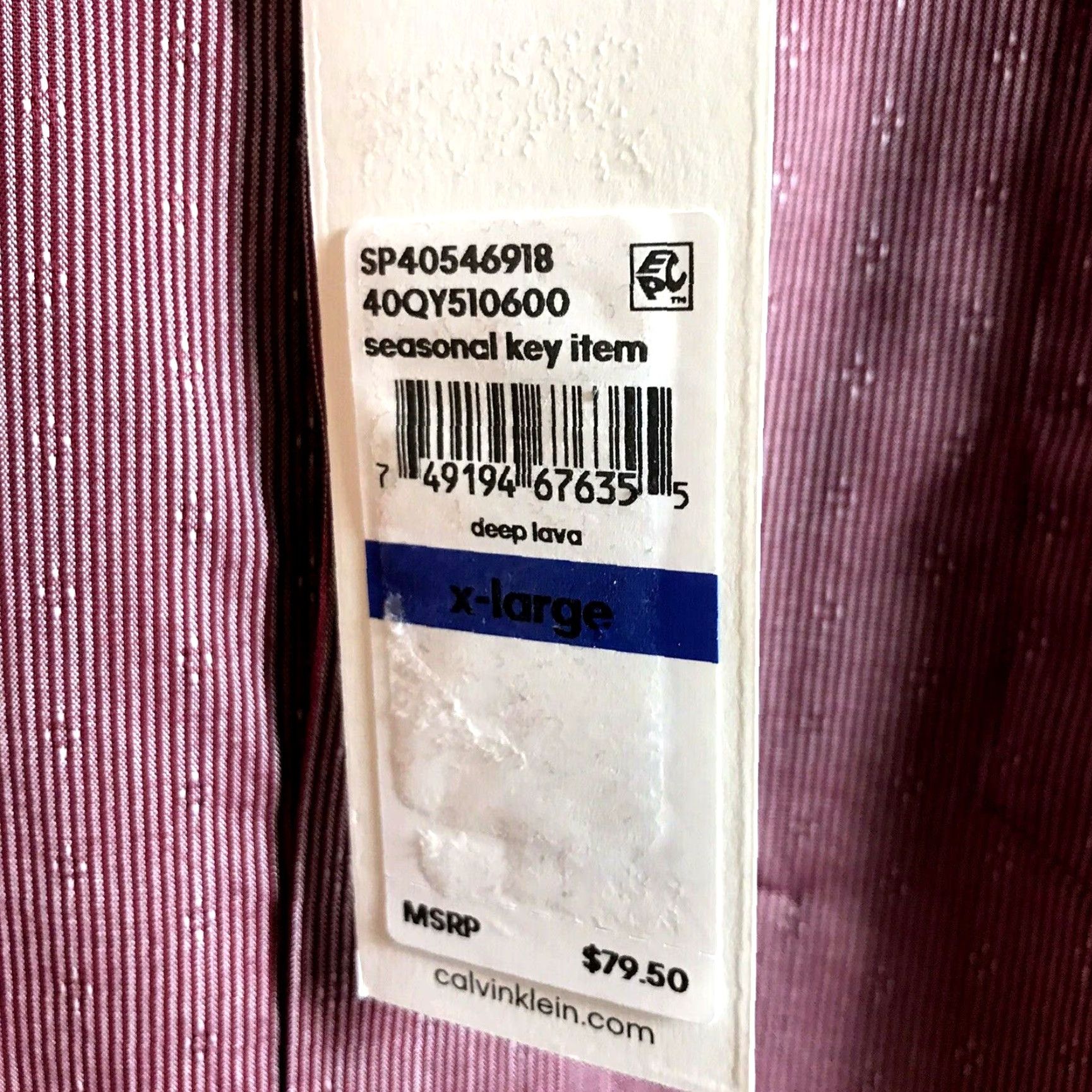 Calvin Klein Calvin Klein Shirt Men XL Long Sleeve Button-Up Red Stripe Deep Lava New Size US XL / EU 56 / 4 - 4 Thumbnail