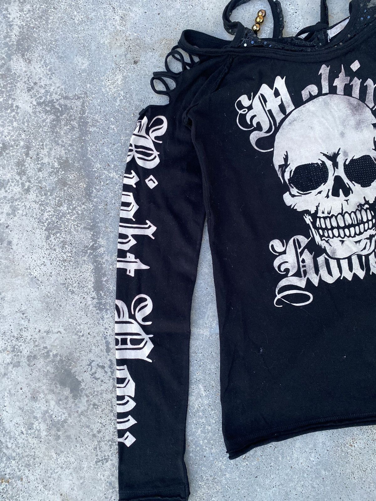 Japanese Brand Grunge Skull Gothic ifsixwasnine styled Goa Punk Tees Size XS / US 0-2 / IT 36-38 - 3 Thumbnail