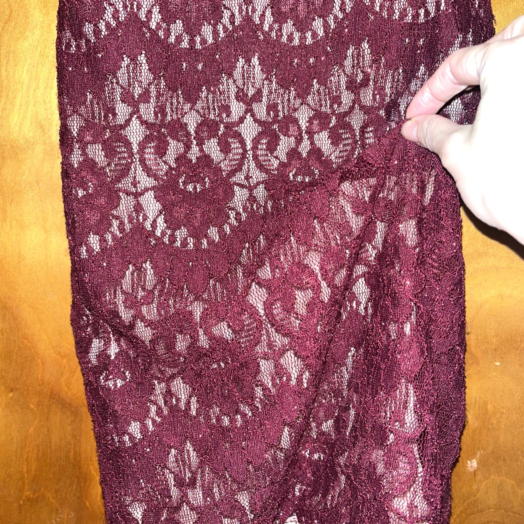 Vintage VINTAGE City Studio Burgundy Lace Club Dress Size 3 Women Short Sleeveless Halter Party Mini Size XS / US 0-2 / IT 36-38 - 5 Thumbnail