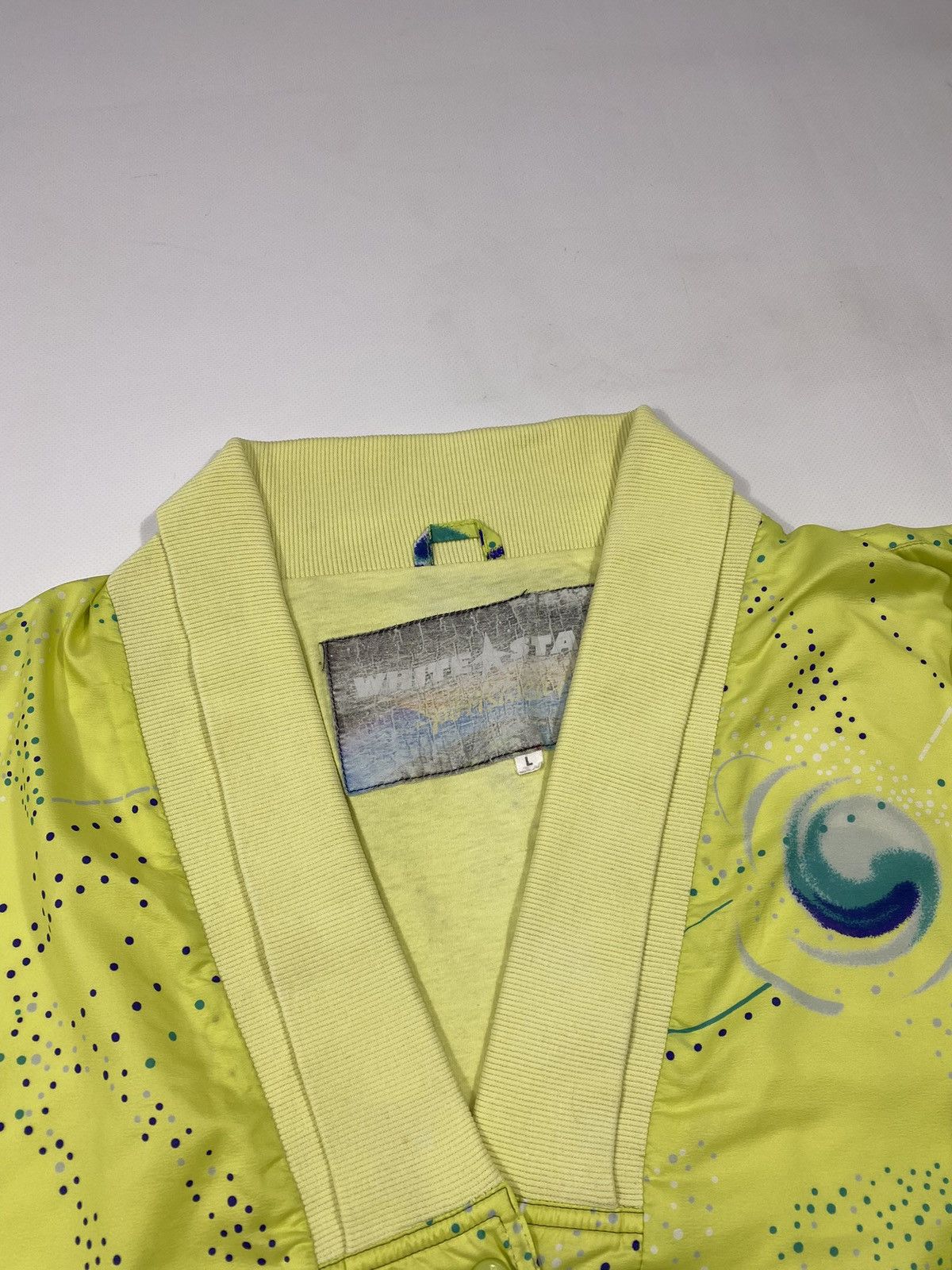 Vintage Vintage 90s White Star Bomber Track Jacket Galaxy Cosmo Rave Size XL / US 12-14 / IT 48-50 - 4 Thumbnail