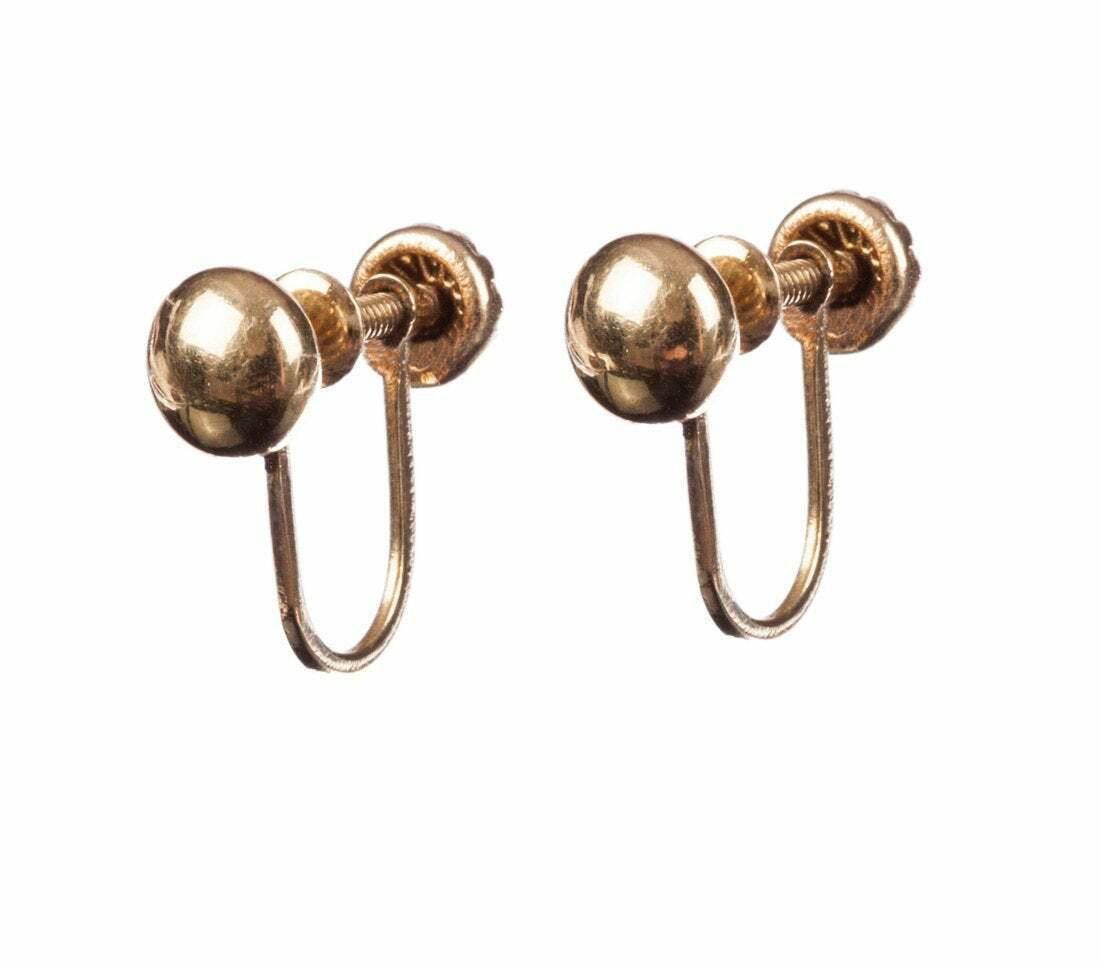 Designer 14 kt Gold Ball Bead Earrings Size ONE SIZE - 1 Thumbnail