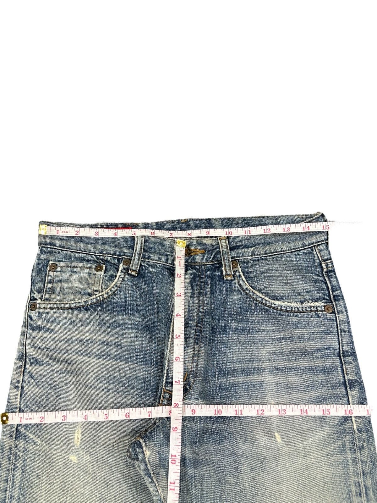 Edwin Vintage Japanese Edwin 503 Rebel Distressed Flare Jeans Size US 30 / EU 46 - 11 Thumbnail