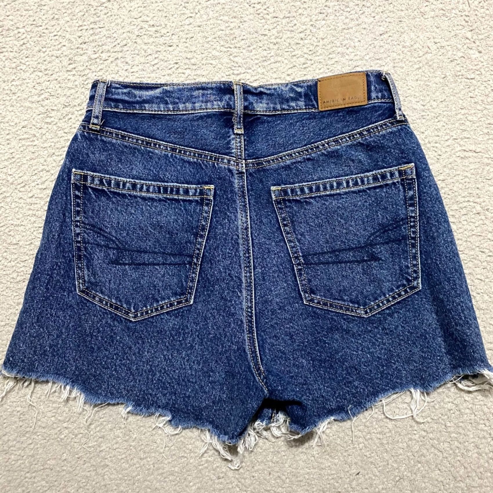 American Eagle Outfitters American Eagle Jean Shorts Womens sz 4 High Rise Cut-off Denim Blue Medium Wash Size 27" / US 4 / IT 40 - 2 Thumbnail