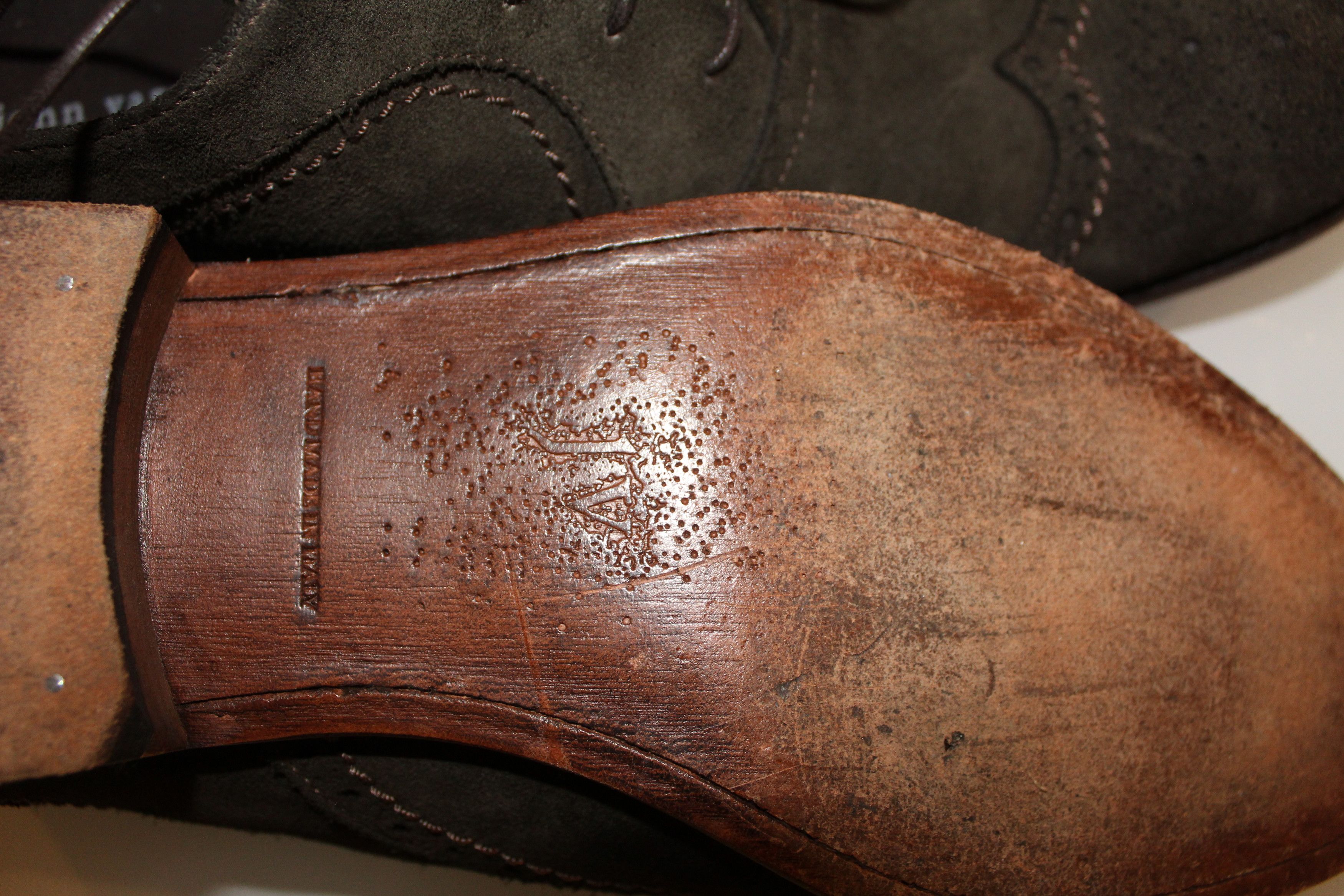 John Varvatos Varvatos Men’s Brogue – Chocolate Suede (Handmade in Italy) Size US 11 / EU 44 - 8 Thumbnail