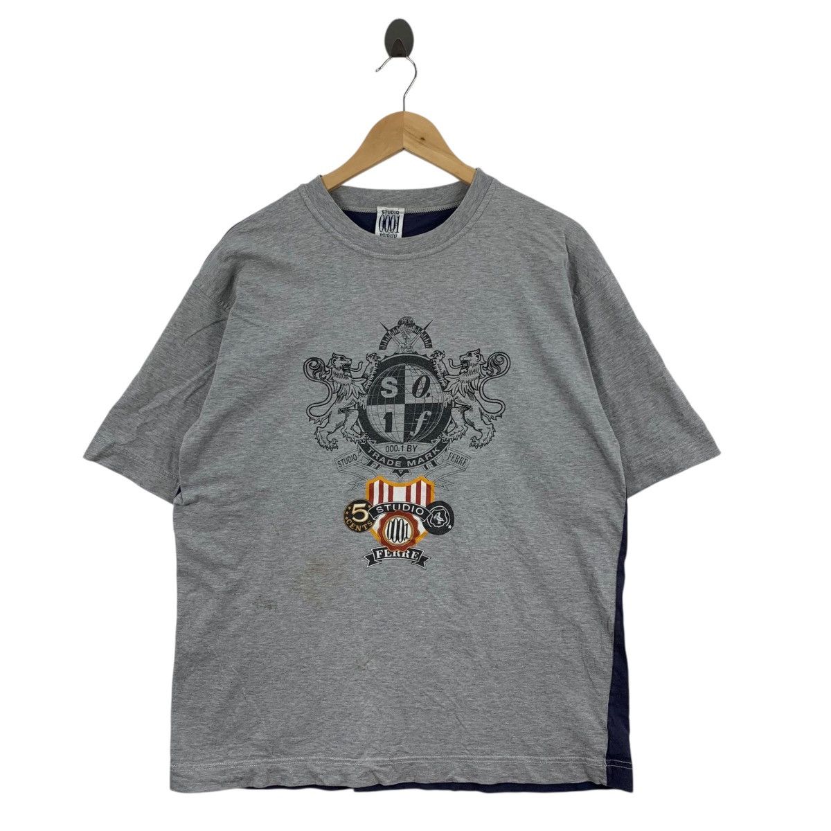 Vintage Vintage 90s STUDIO 0001 By FERRE Gianfranco Italy Tshirt Size US L / EU 52-54 / 3 - 1 Thumbnail