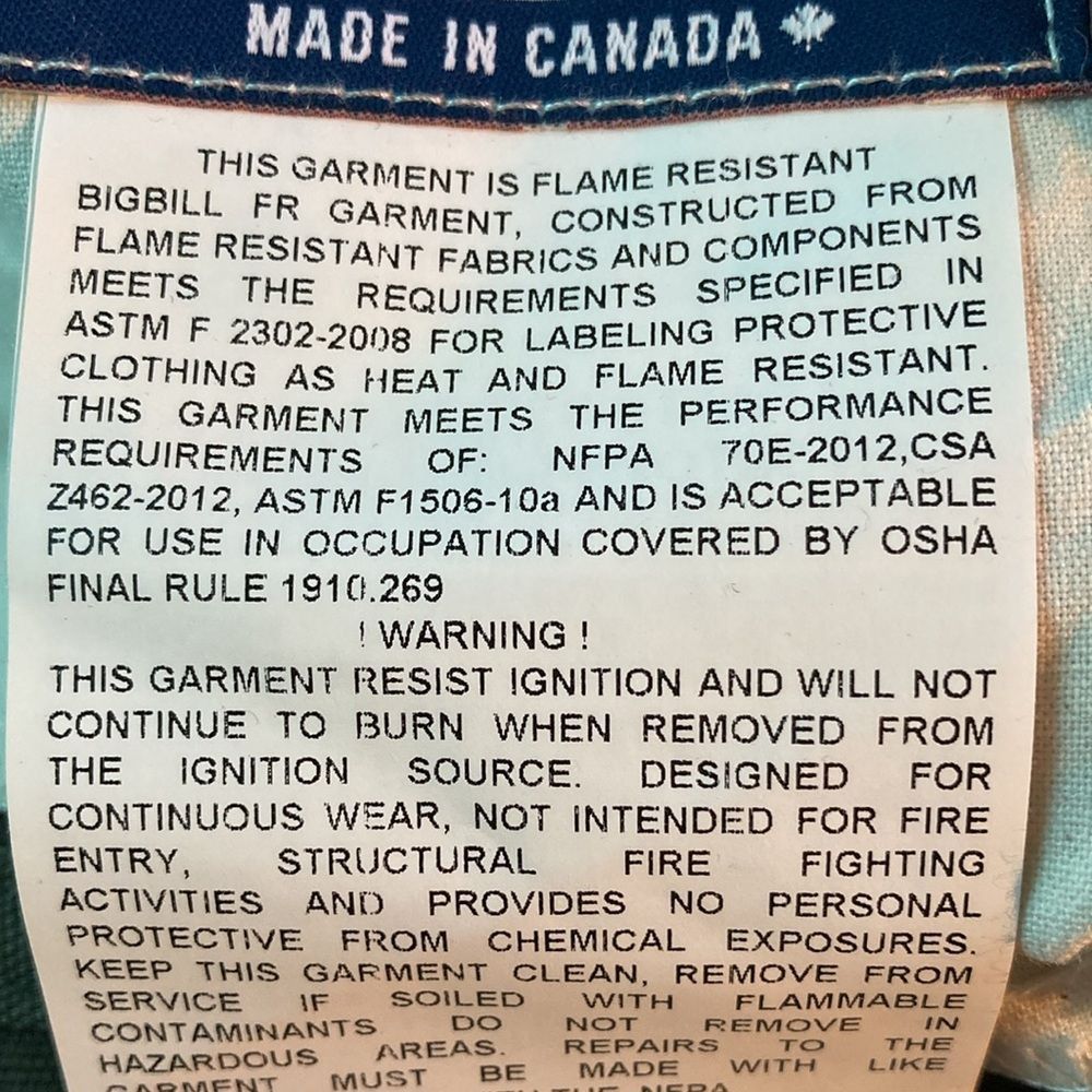 Carhartt Big Bill Flame Resistant Mens Size 34 Cargo Work Pants Slim Size US 34 / EU 50 - 8 Thumbnail