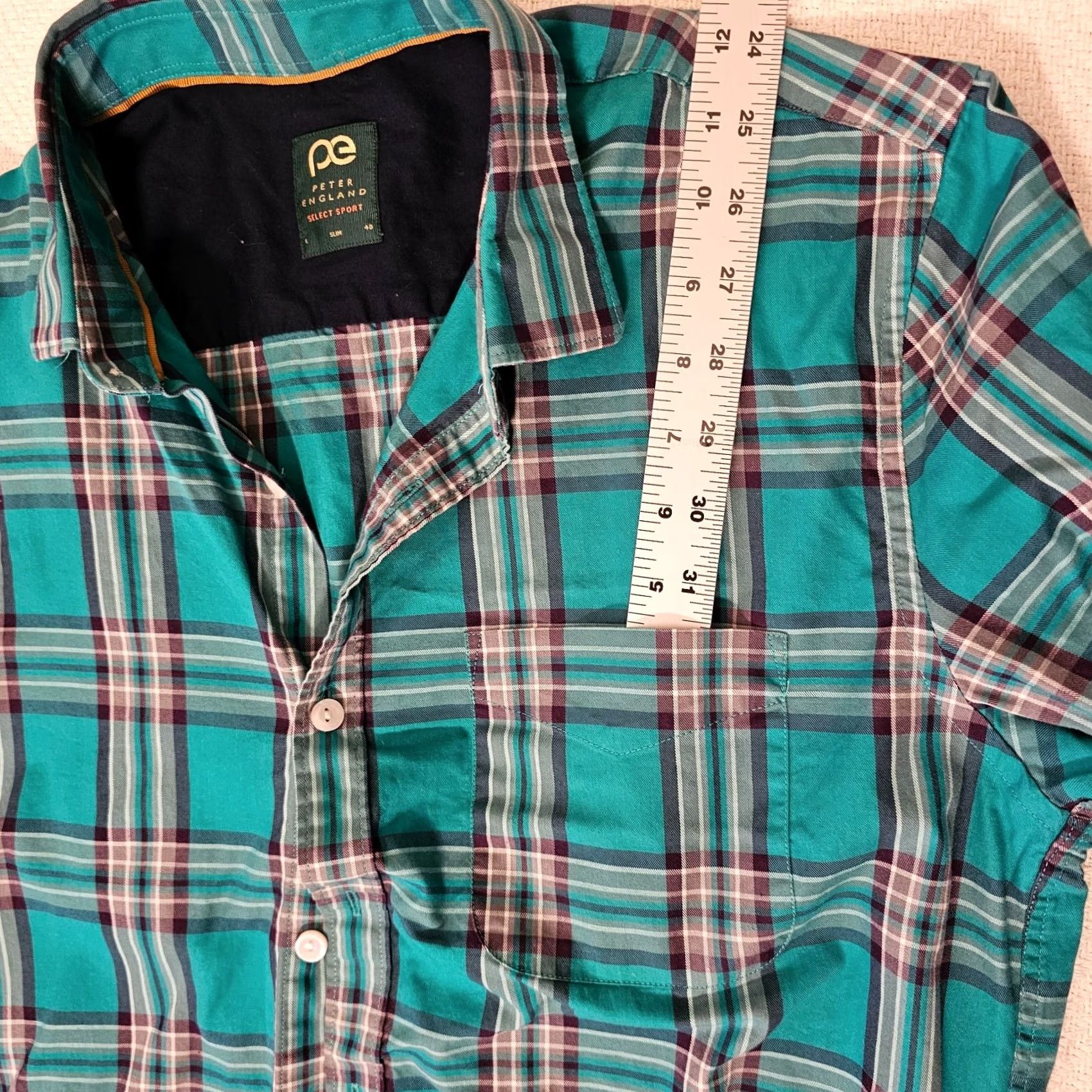 Vintage Peter England Shirt Button-Up Size L Blue Plaid Long Sleeve Button Front Casual Retro Mens Newsletters Size US L / EU 52-54 / 3 - 4 Thumbnail