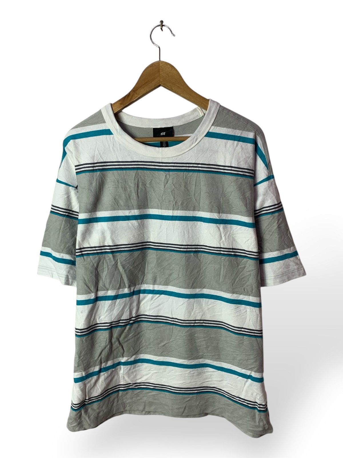 H&M 🔥H&M Oversized Fit Stripes Tee Size US L / EU 52-54 / 3 - 1 Thumbnail