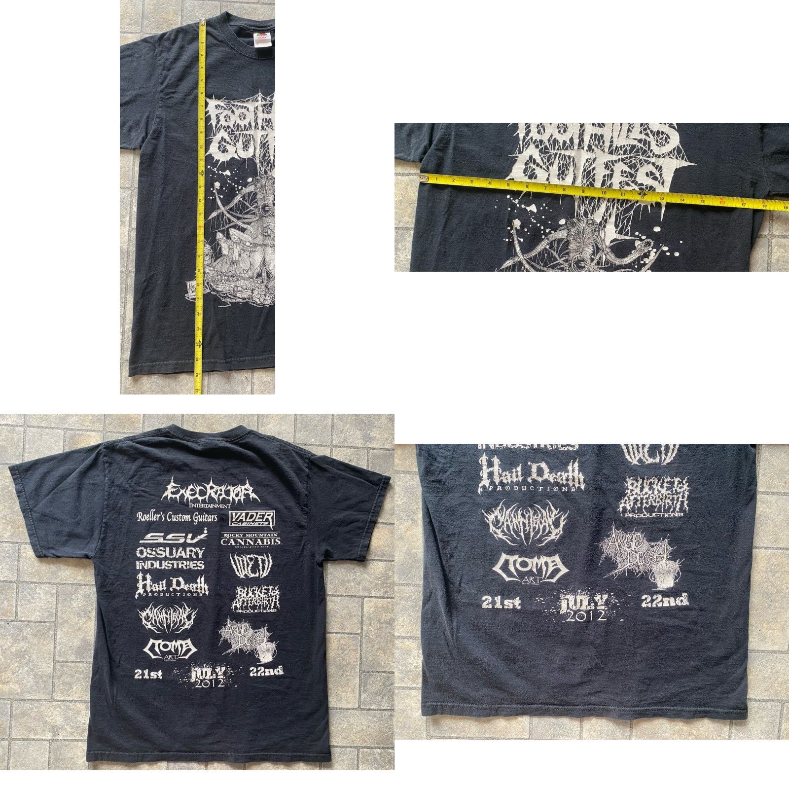 Fruit Of The Loom Foothills Gutfest Band Tour Graphic T Shirt Men's M Black 2010-2019 Music Rock Size US M / EU 48-50 / 2 - 8 Thumbnail
