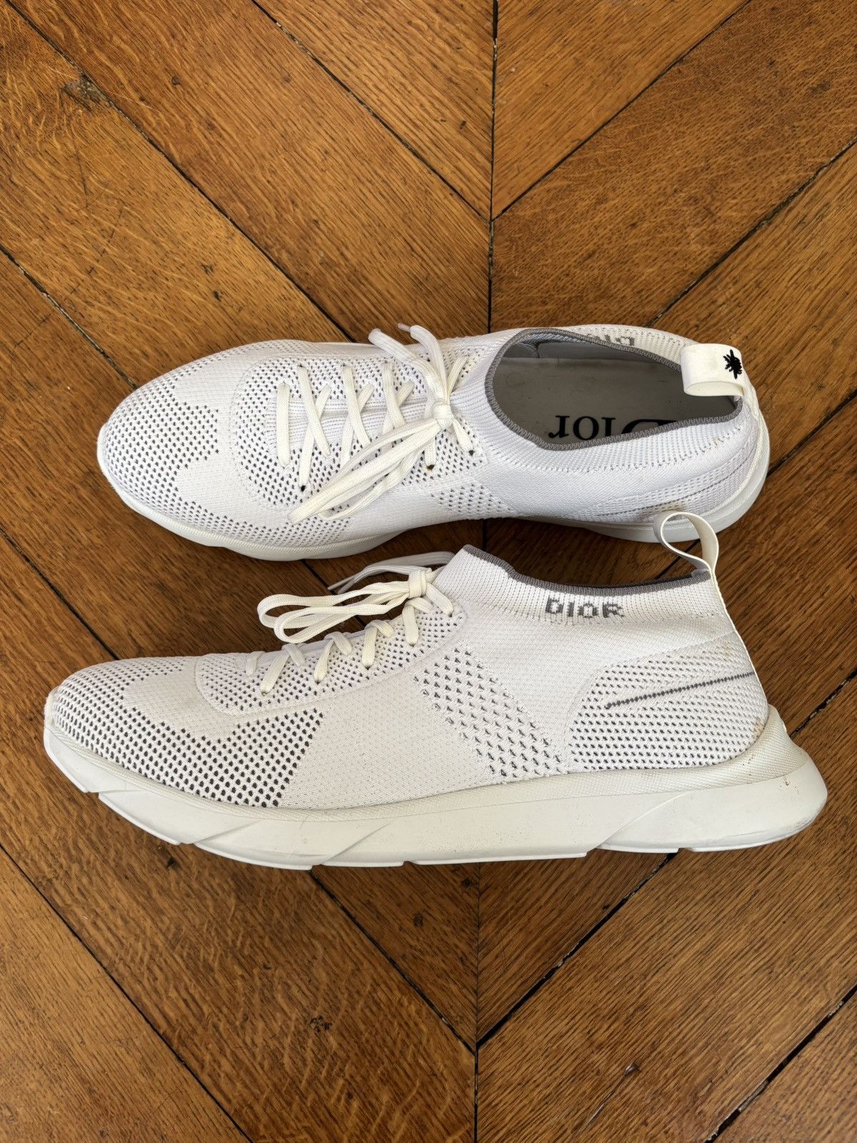 Dior Dior B21 Knit Sneakers – White (EU 45 / US 12) Size US 12 / EU 45 - 5 Thumbnail
