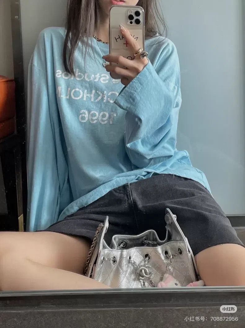 Acne Studios Acne Studios Baby Blue Vintage 1996 Printed Long Sleeve T- Size M / US 6-8 / IT 42-44 - 8 Thumbnail