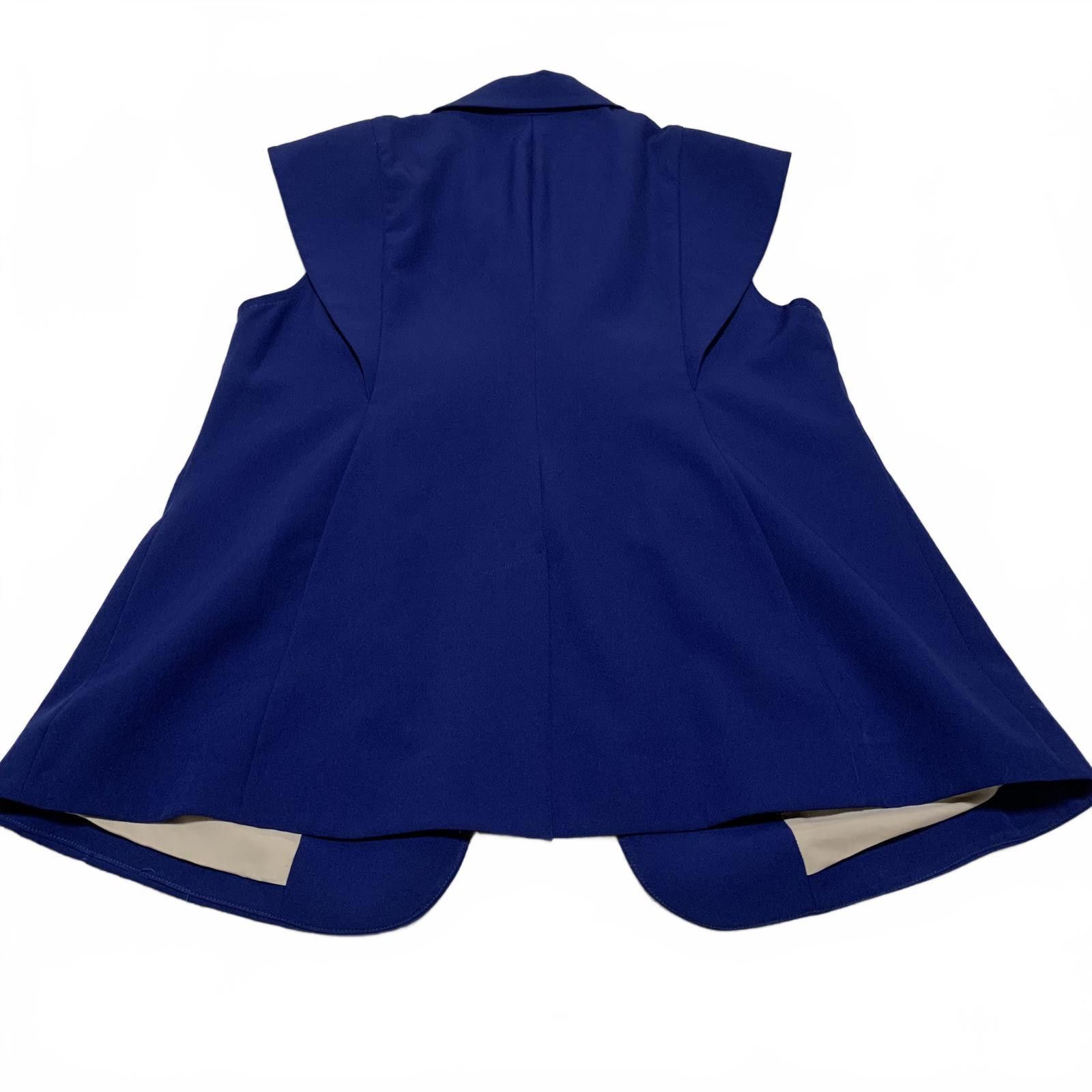Unknown London Tailored Women's Sleeveless Lined Royal Blue Blazer Jacket Size M / US 6-8 / IT 42-44 - 2 Thumbnail