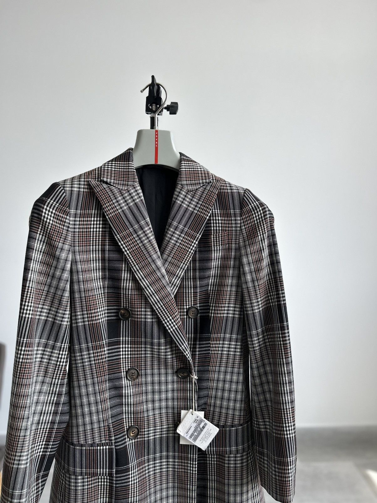 Brunello Cucinelli NEW❗️ BRUNELLO CUCINELLI Double-Breasted Checked Wool Coat Size XS / US 0-2 / IT 36-38 - 4 Thumbnail