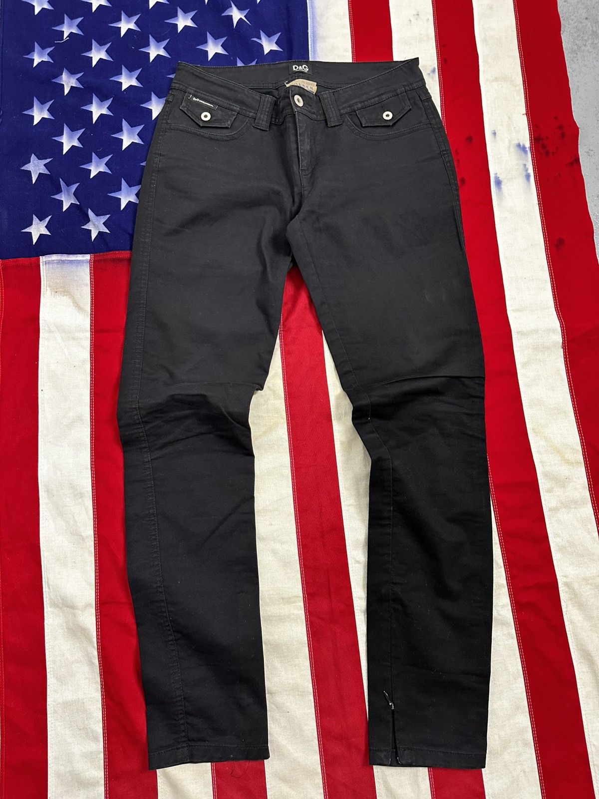 Dolce & Gabbana Vintage D&G (Dolce & Gabbana) black jeans with ankle zips Size 26" / US 2 / IT 38 - 1 Thumbnail