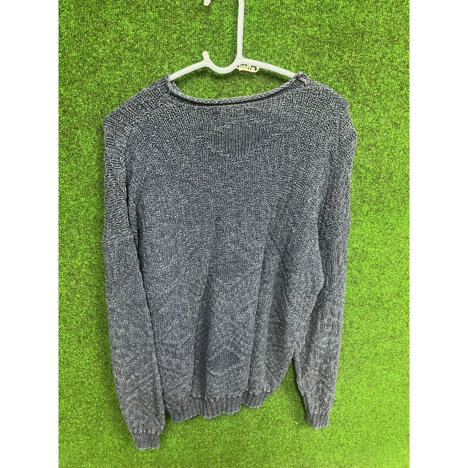 Other 90s ALPS Women's Blue Knitted Sweater Sz Large Size L / US 10 / IT 46 - 4 Thumbnail