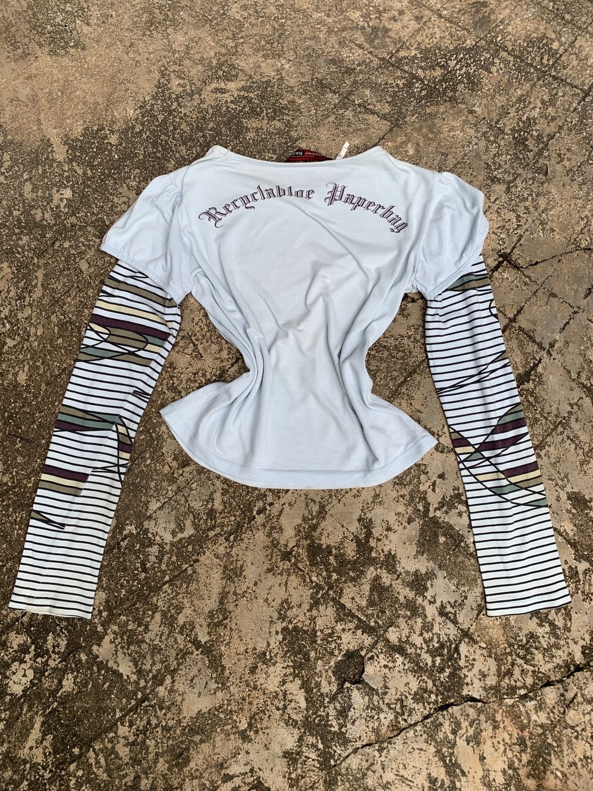 Japanese Brand y2k Paper Bag Angelic Royal Graphic Extra Sleeve Top Size M / US 6-8 / IT 42-44 - 4 Thumbnail