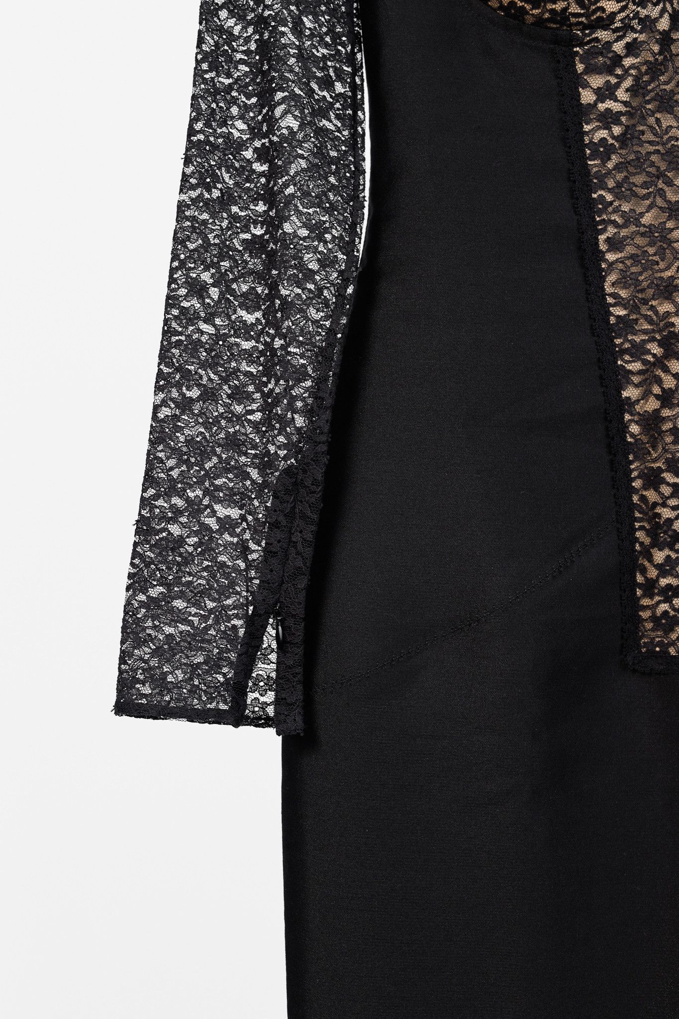 Stella McCartney Stella McCartney Black Lace-Trim Long-Sleeve Bodycon Dress Size M / US 6-8 / IT 42-44 - 5 Thumbnail
