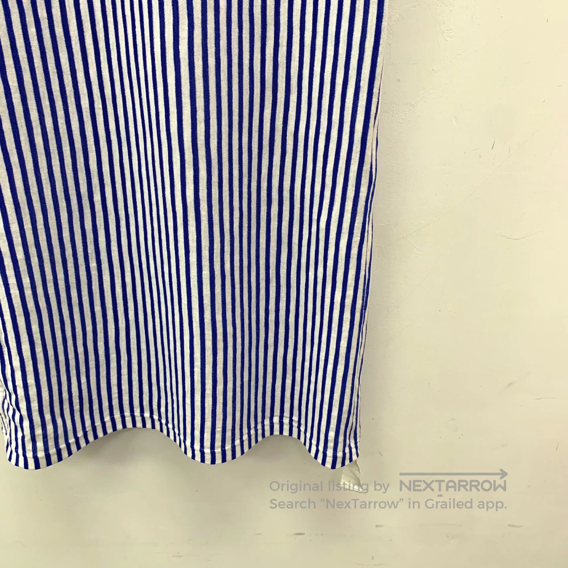 Chanel Chanel Blue Striped Cotton Crew Neck Short Sleeve Dress| Size XS / US 0-2 / IT 36-38 - 4 Thumbnail