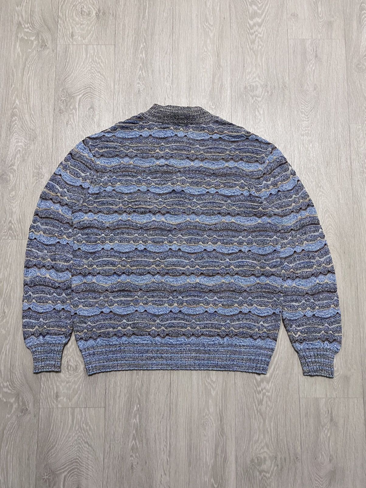 Missoni Vintage Missoni Multicolour Weave Cotton Viscose Zip Sweater Size US XL / EU 56 / 4 - 4 Thumbnail