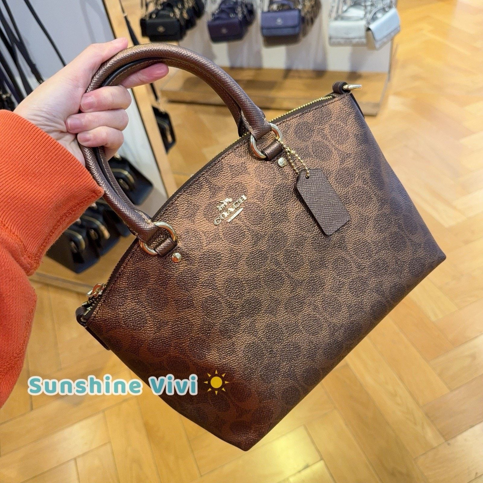 Coach NWT Coach Sadie Satchel Bag Dark Wine CCM71, BROWN/COPPER Size ONE SIZE - 2 Thumbnail