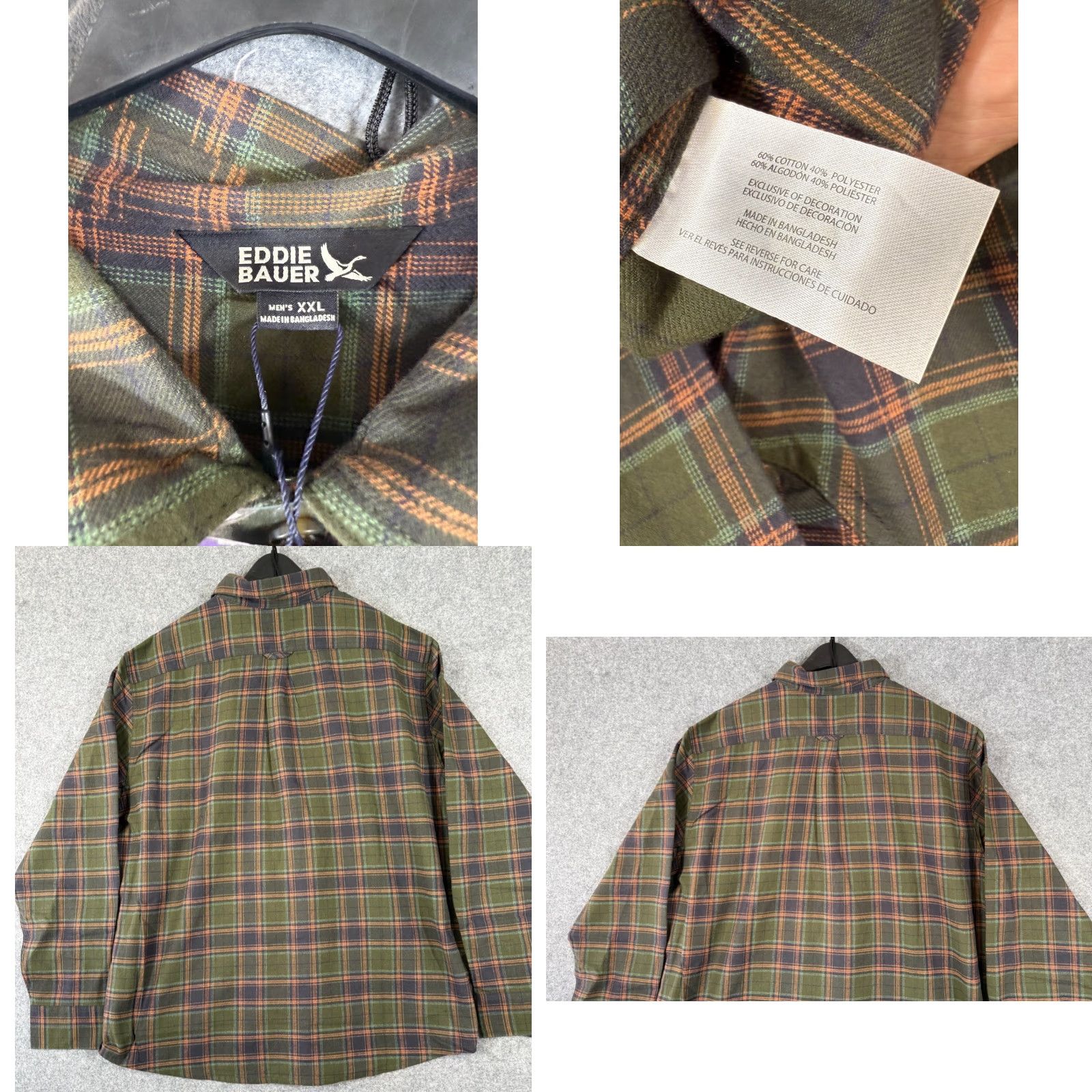 Eddie Bauer Eddie Bauer Flannel Shirt Mens 2XL Green Plaid Button-Up Long Sleeve NWT Size US XXL / EU 58 / 5 - 8 Thumbnail