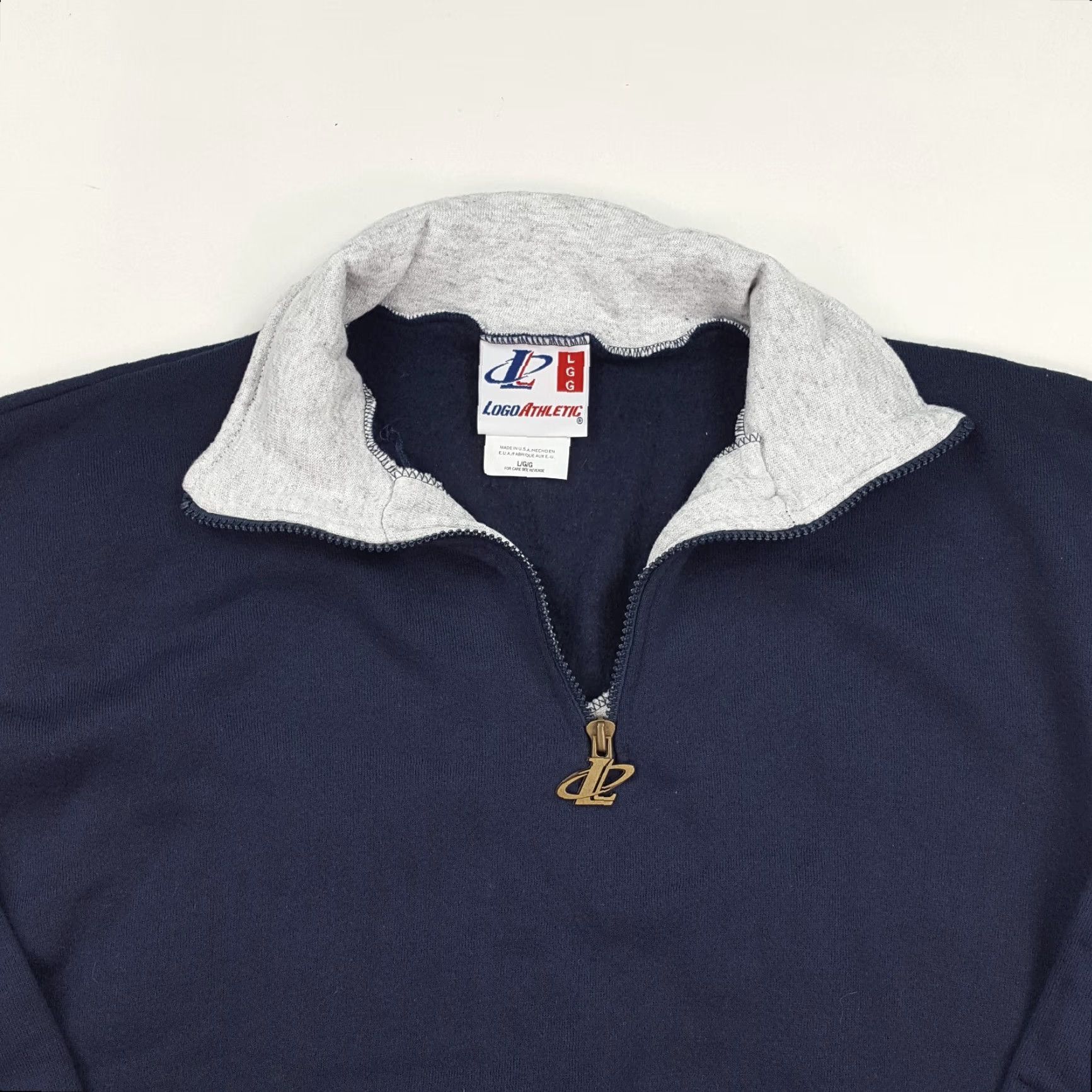 Logo Athletic VINTAGE Logo Athletic Men's Large 1/4 Zip Navy Blue Crewneck Sweatshirt Size US L / EU 52-54 / 3 - 3 Thumbnail