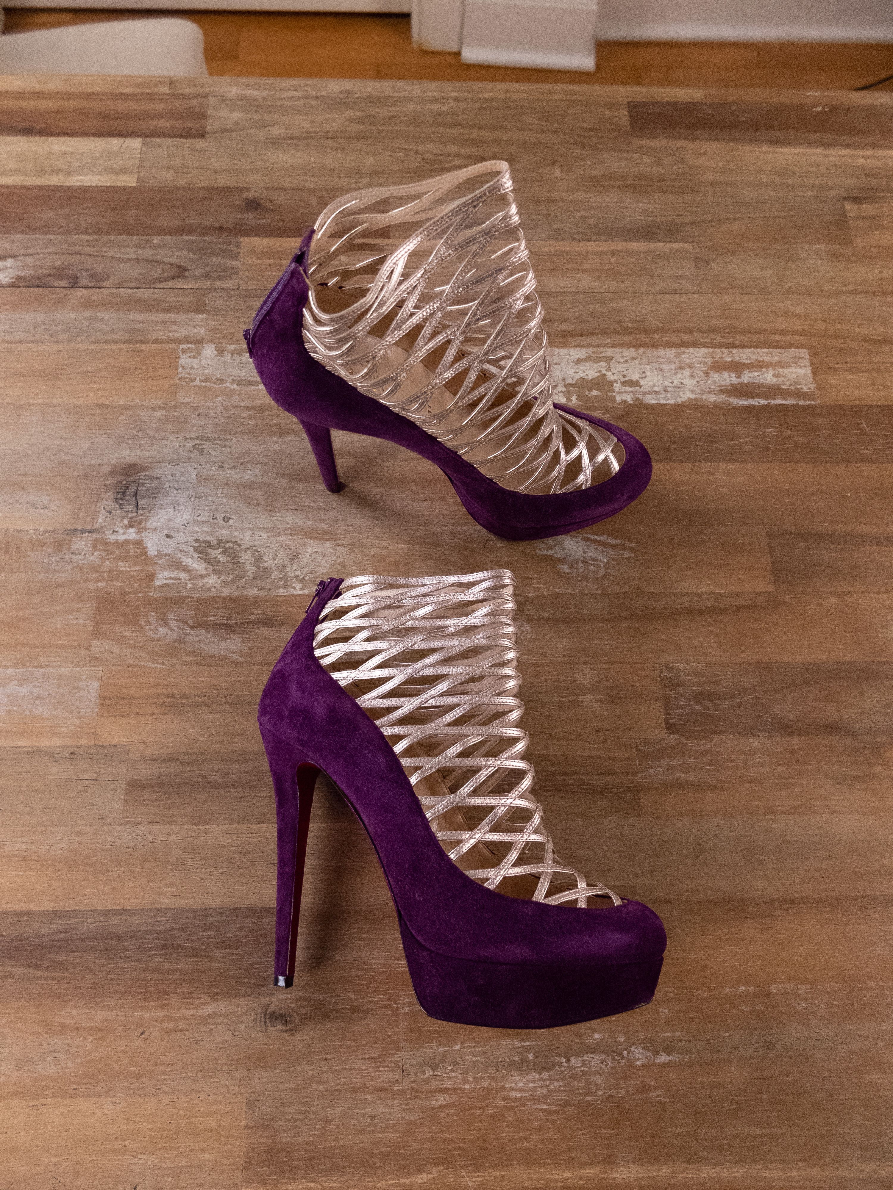 Christian Louboutin CHRISTIAN LOUBOUTIN Berlinissimo purple suede ankle boots 10 Size US 10 / IT 40 - 1 Thumbnail