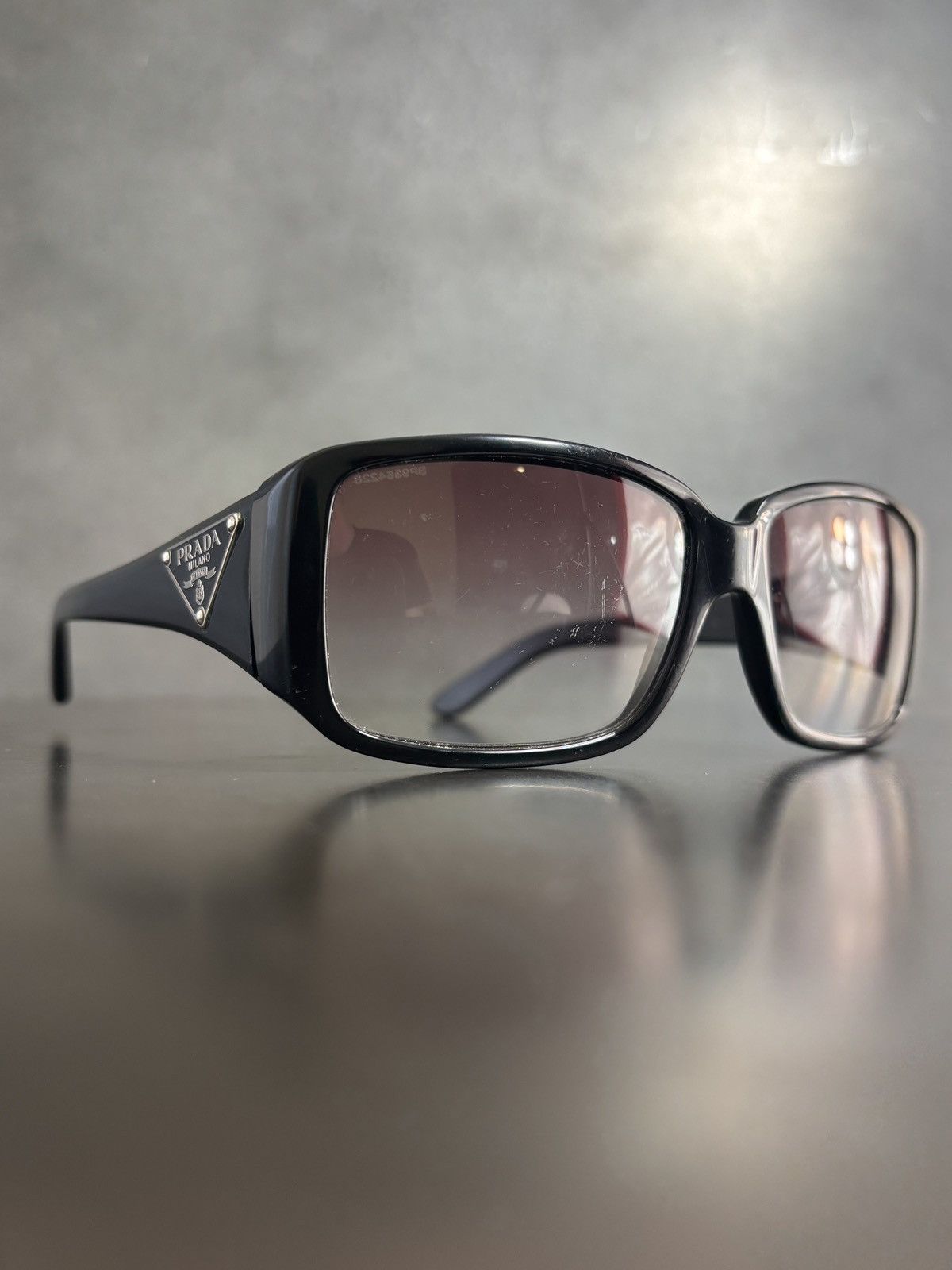 Y2K Prada Sunglasses SPR16L Triangle Logo Case 2000s Vintage