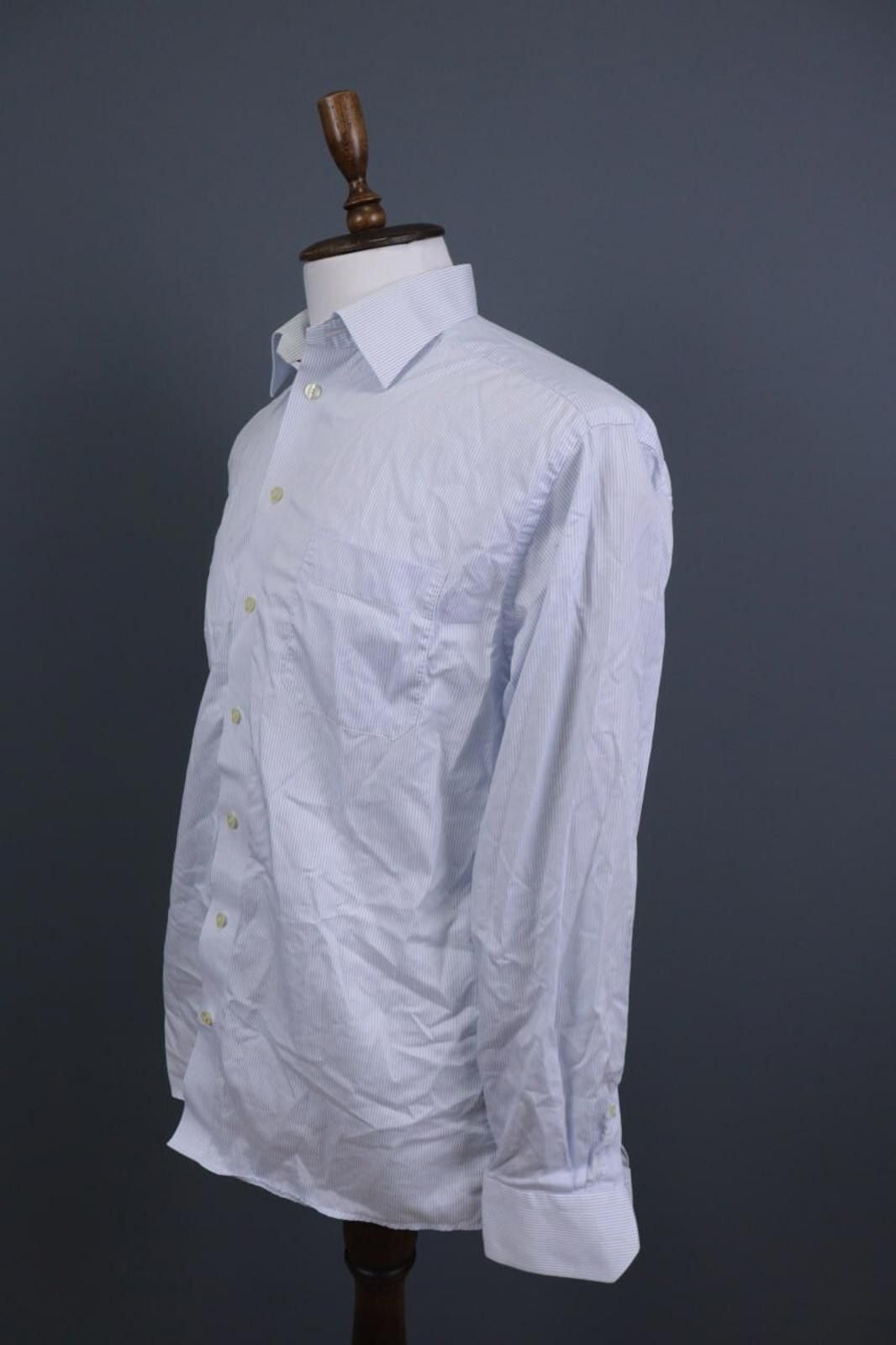 Eton ETON Classic Fit Blue Pinstripe Dress Shirt Size 41 / 16 Size US M / EU 48-50 / 2 - 8 Thumbnail