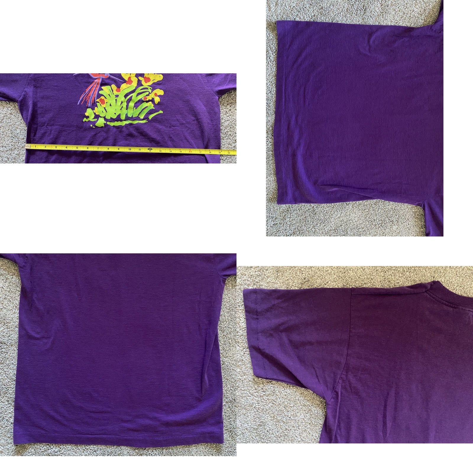 Vintage VINTAGE Screen Stars Best Shirt Mens L Short Sleeve Made USA Purple Hummingbird Size US L / EU 52-54 / 3 - 9 Thumbnail
